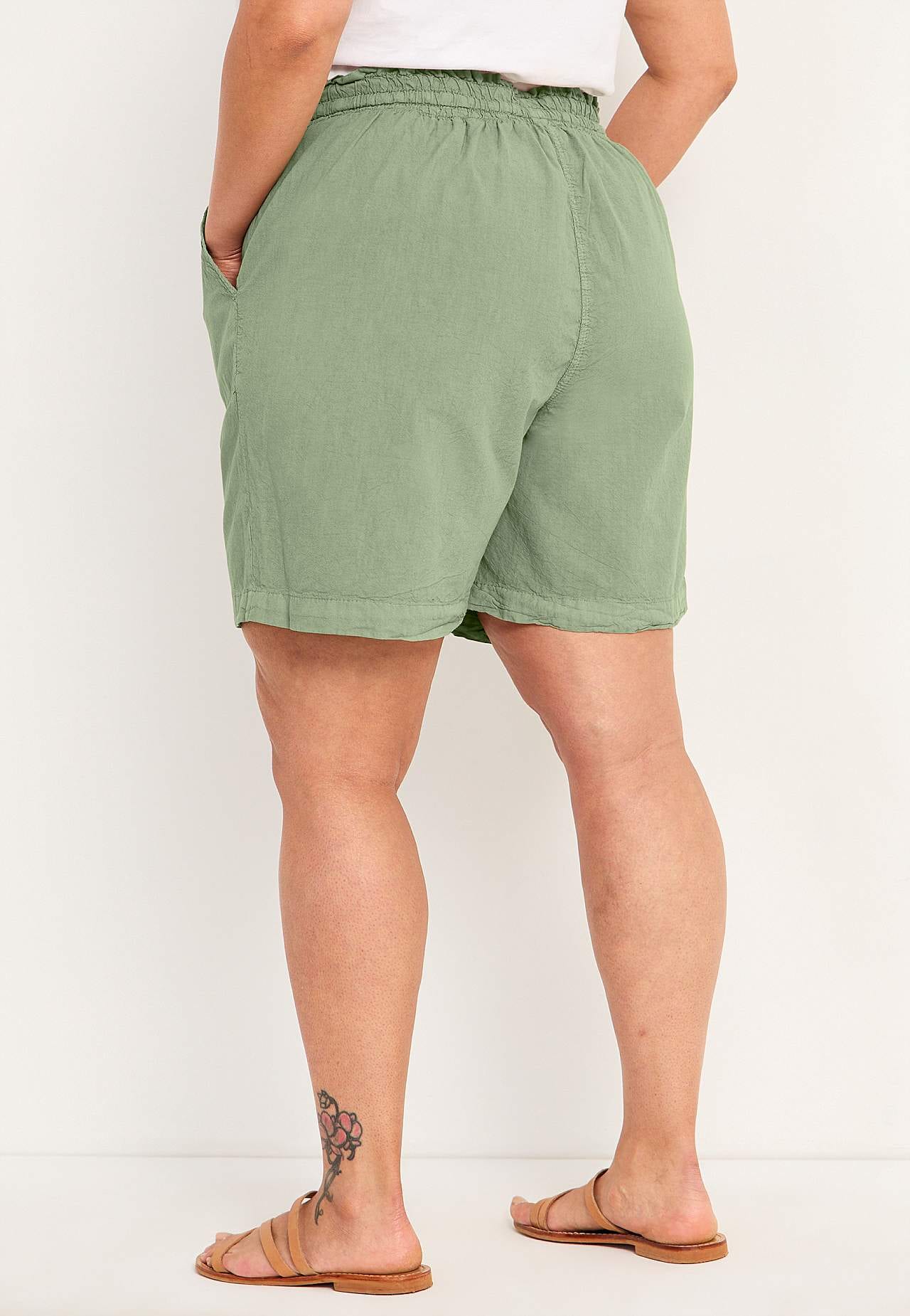 Shorts aus gewaschener Baumwolle Jade
