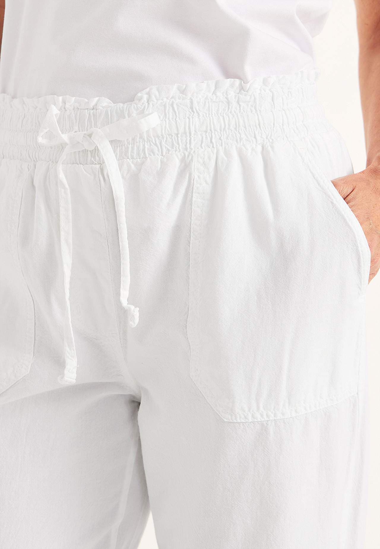 Lange Hose aus gewaschener Baumwolle