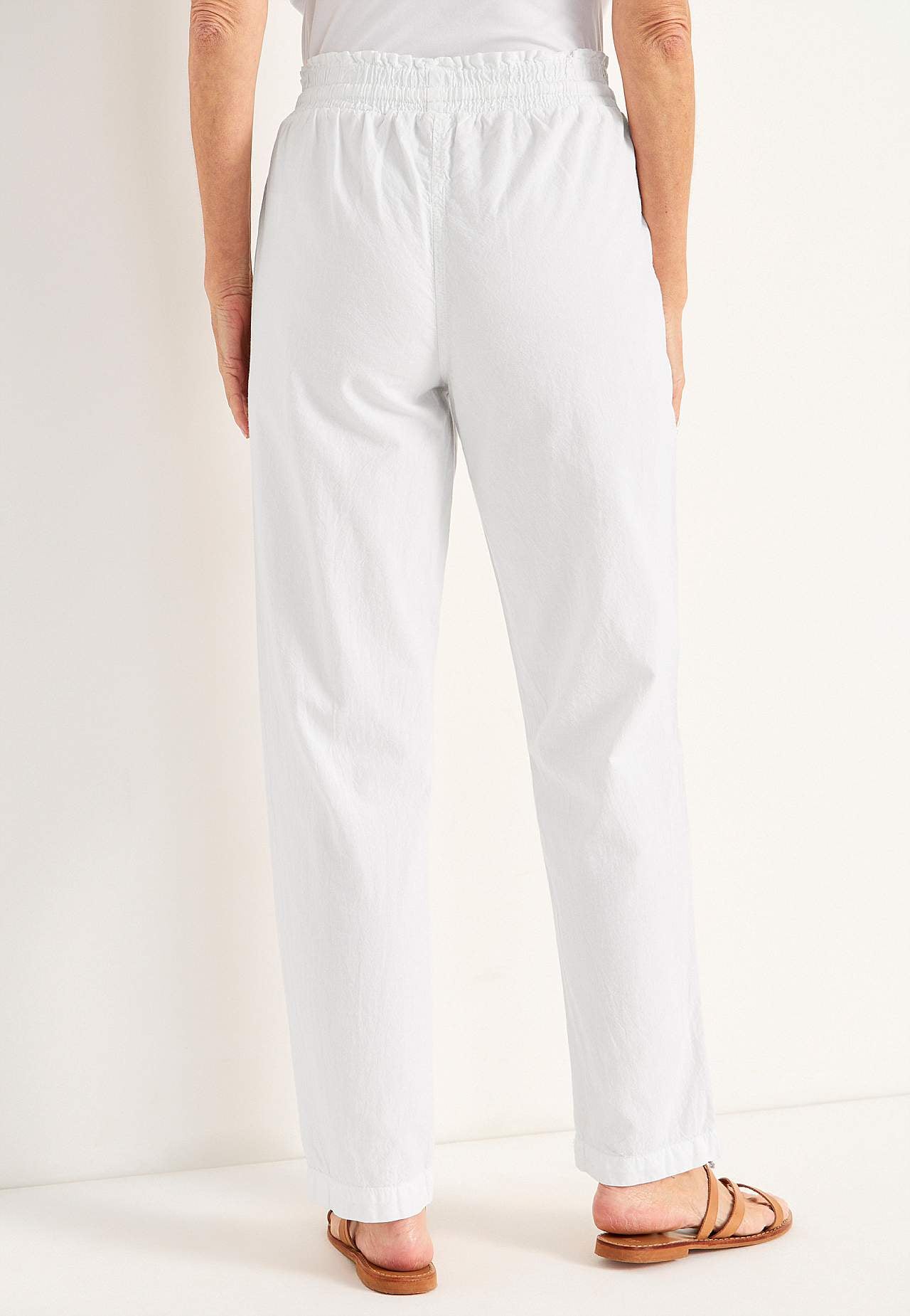 Lange Hose aus gewaschener Baumwolle