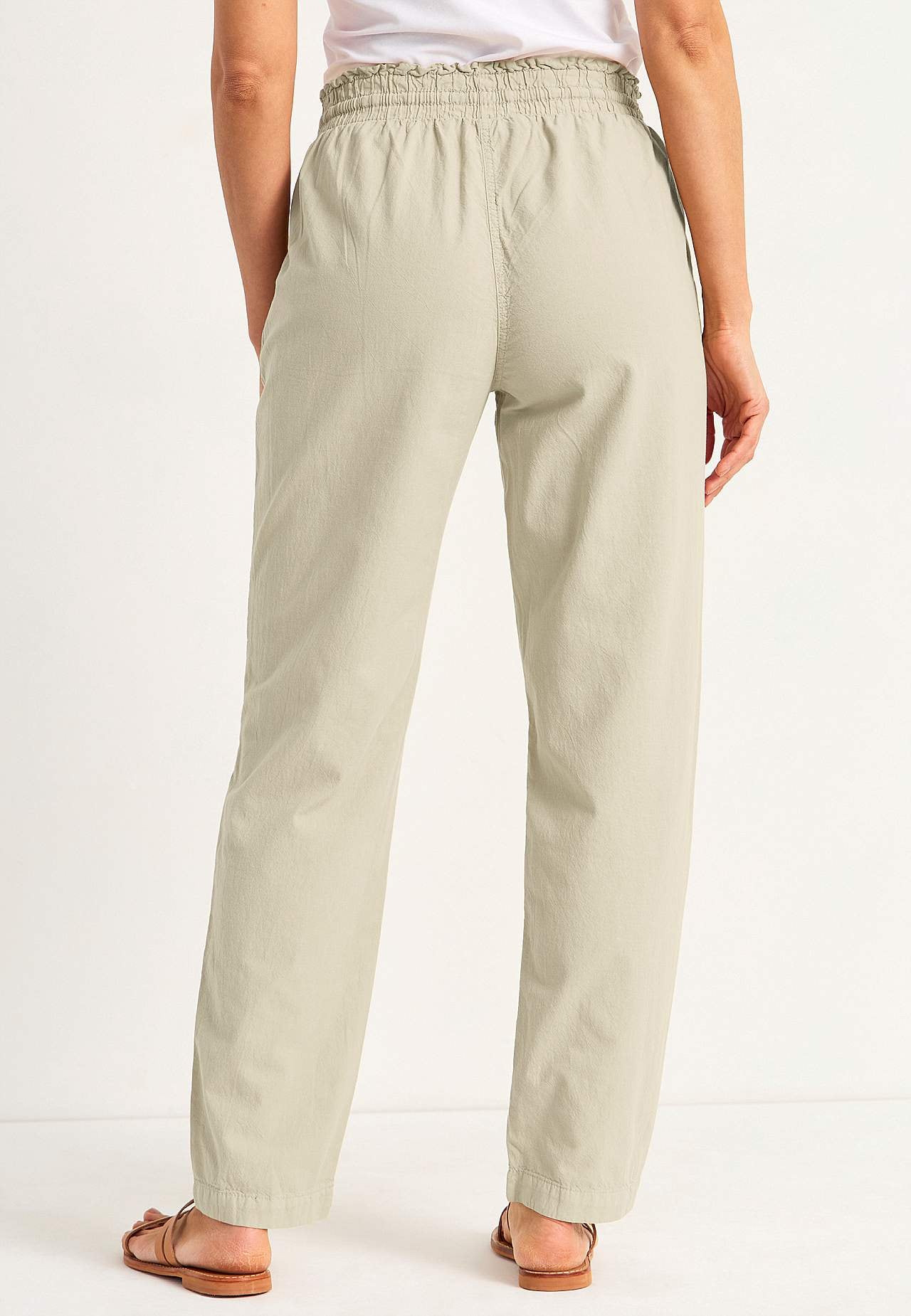 Lange Hose aus gewaschener Baumwolle