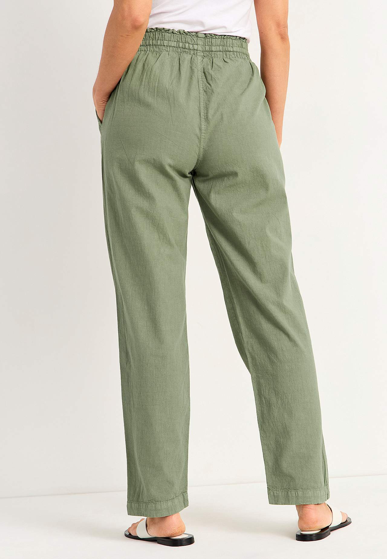 Lange Hose aus gewaschener Baumwolle