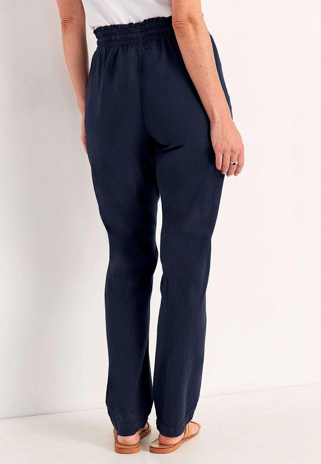 Lange Hose aus gewaschener Baumwolle