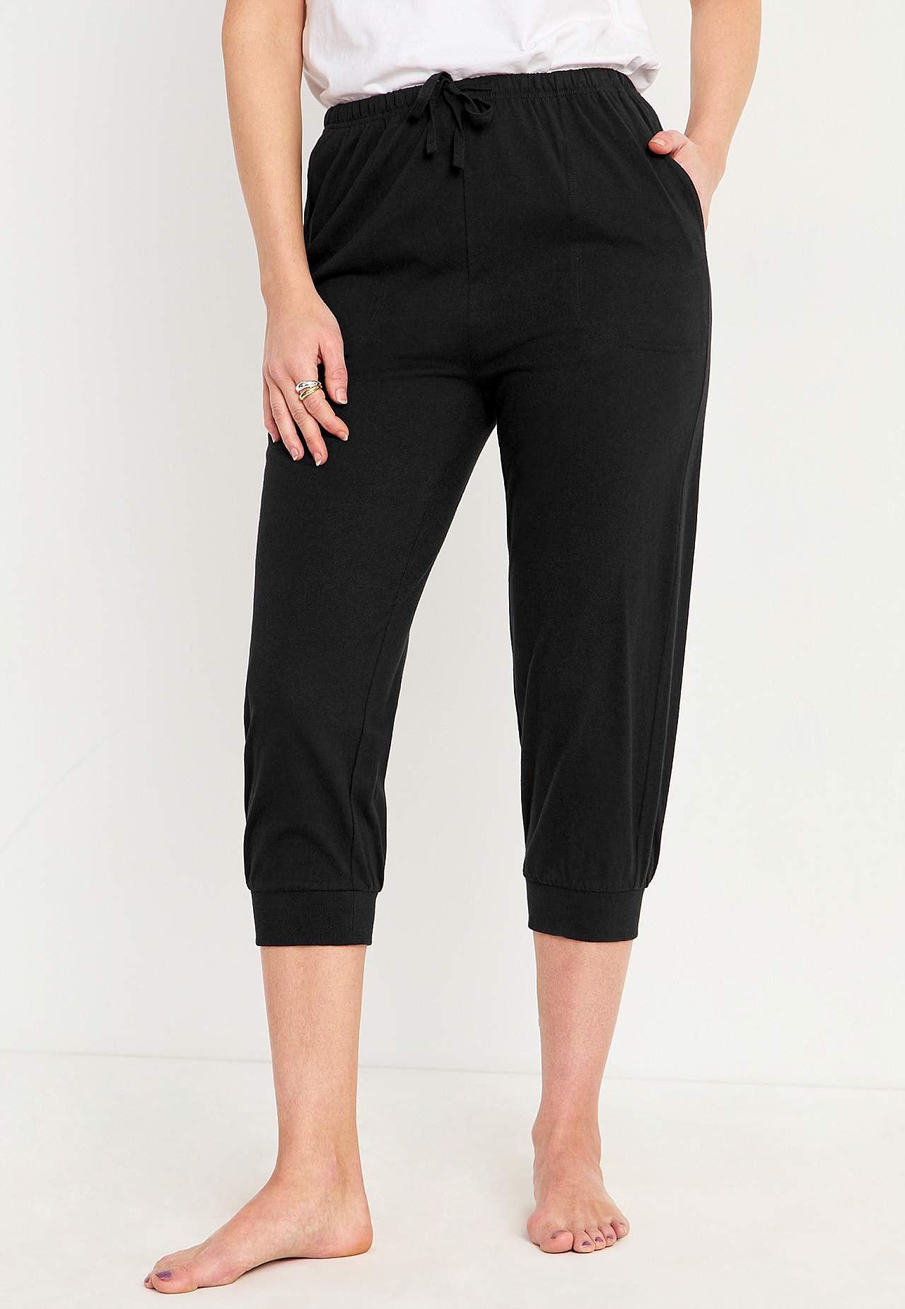 Caprihose aus Jersey mit Manschette