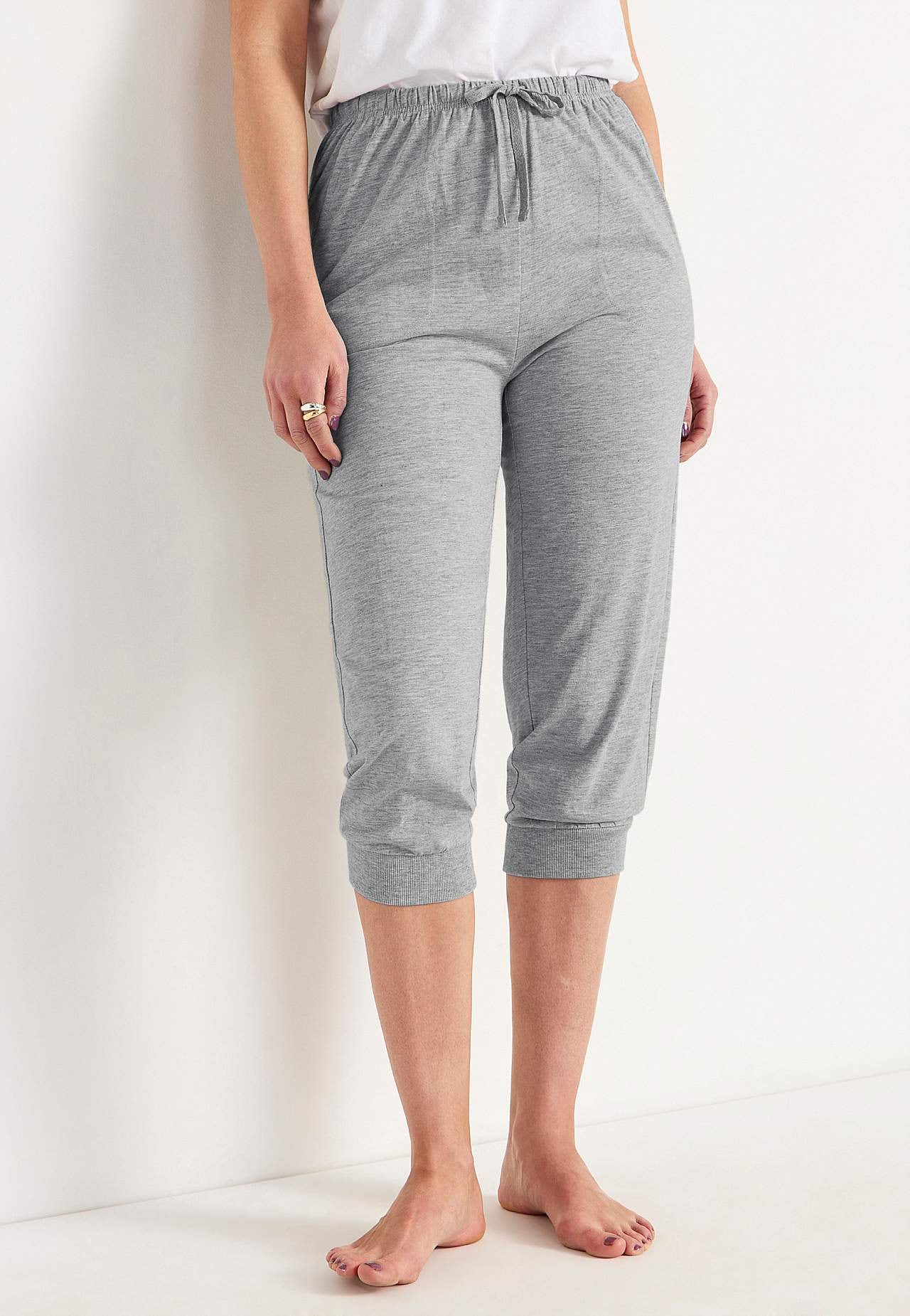 Caprihose aus Jersey mit Manschette