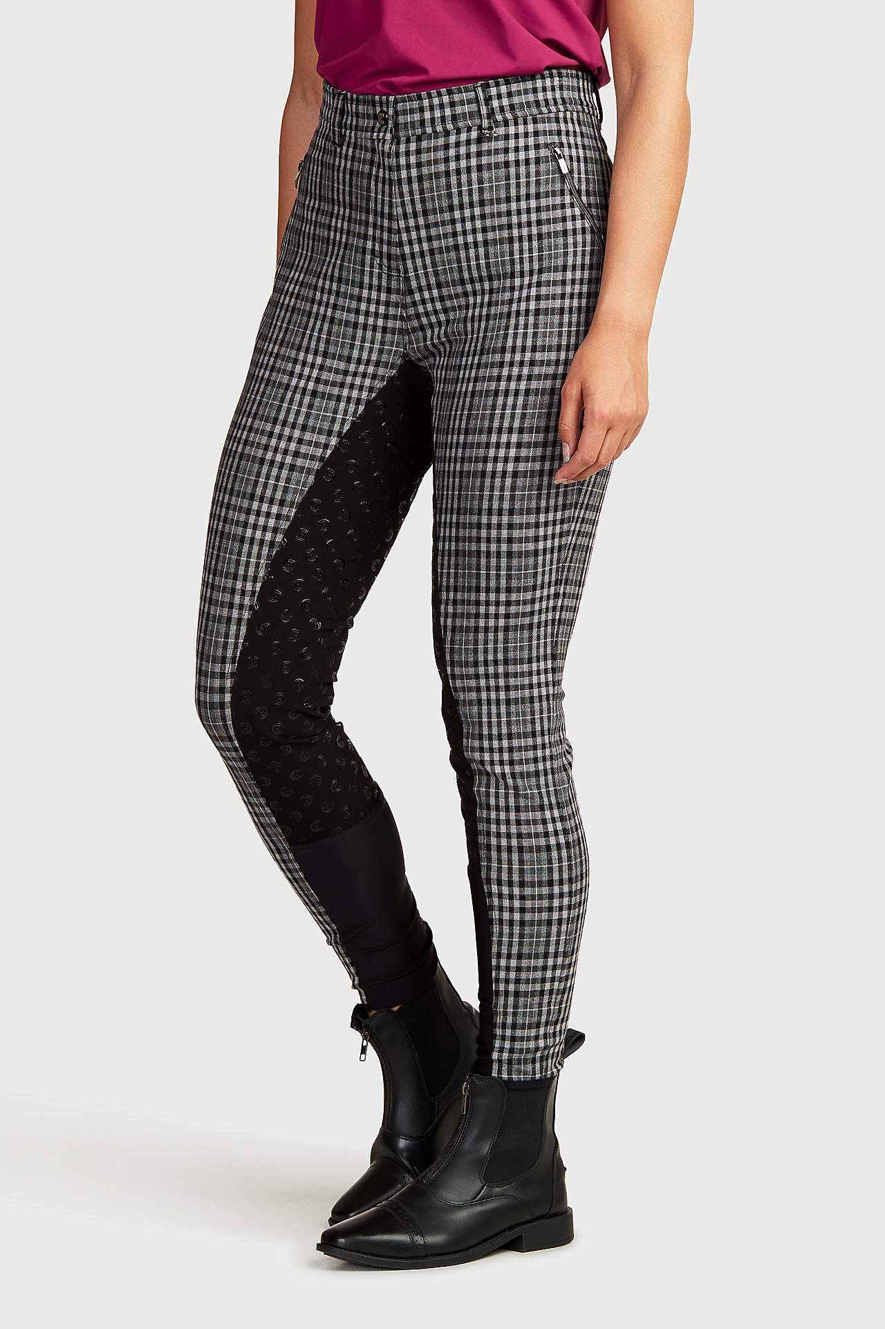 Karierte Reithose Vollgrip