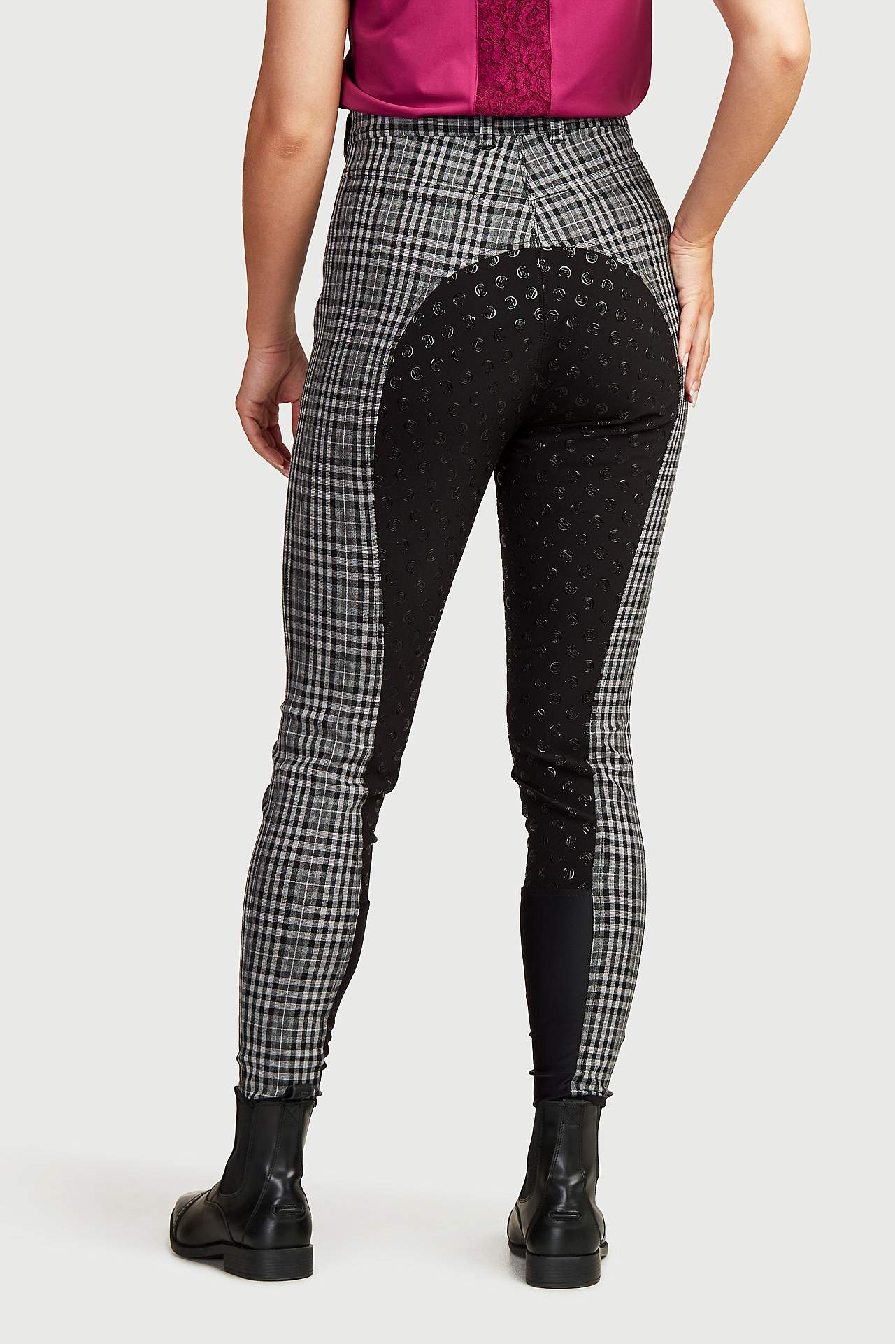 Karierte Reithose Vollgrip