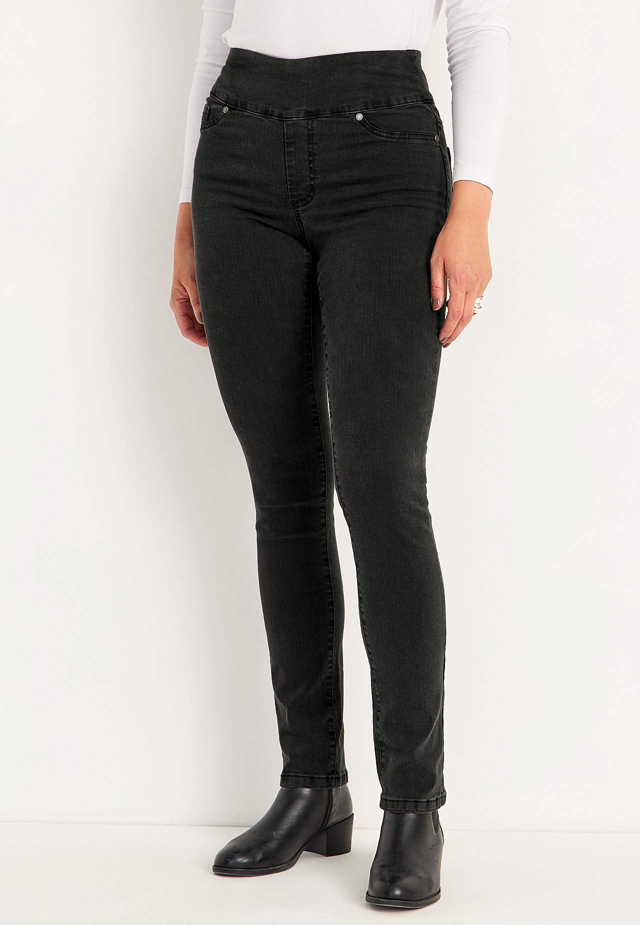 Elastische Jeggings mit hohem elastischem Bund