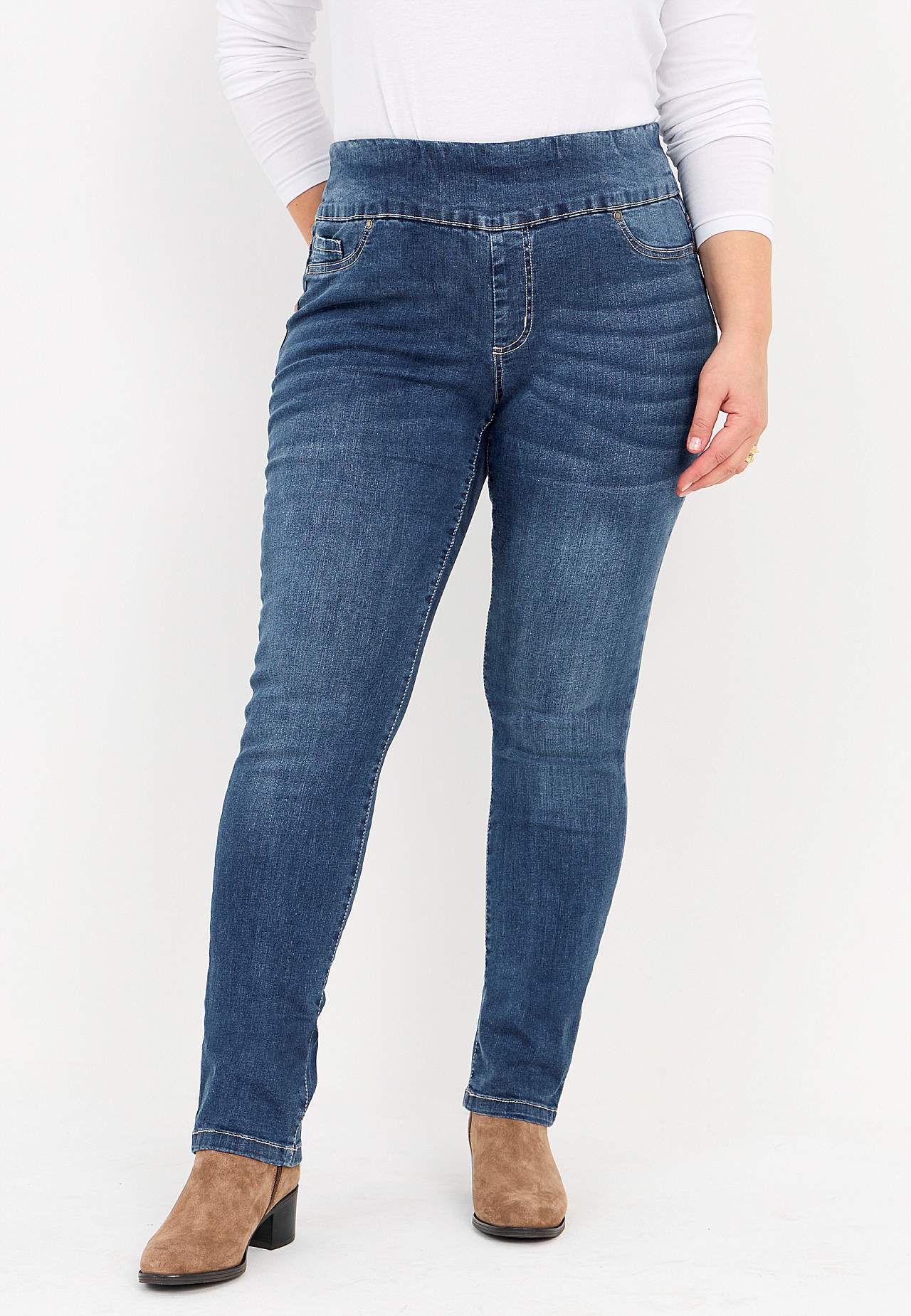 Elastische Jeggings mit hohem elastischem Bund