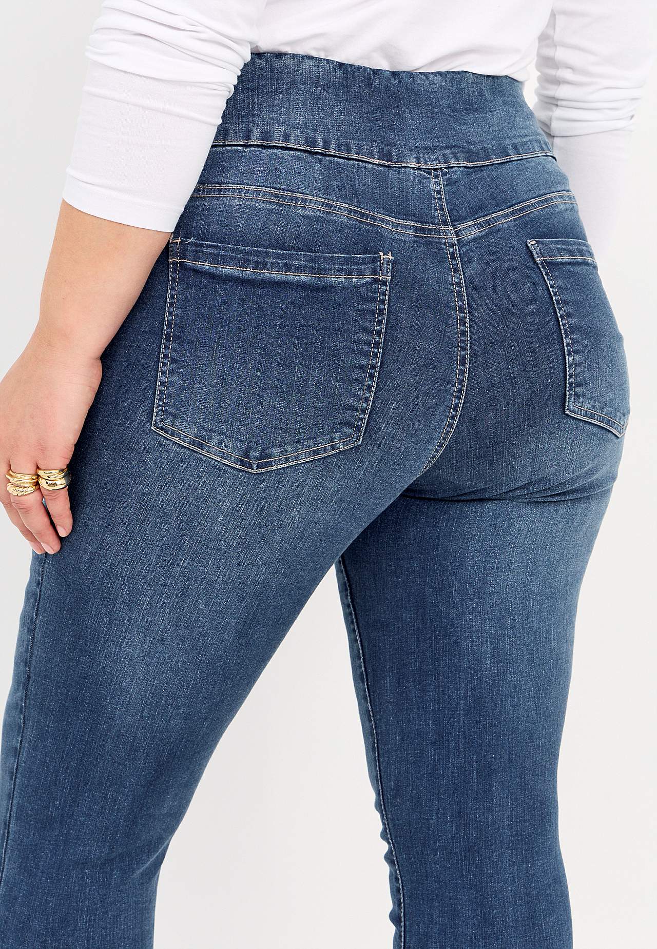 Elastische Jeggings mit hohem elastischem Bund