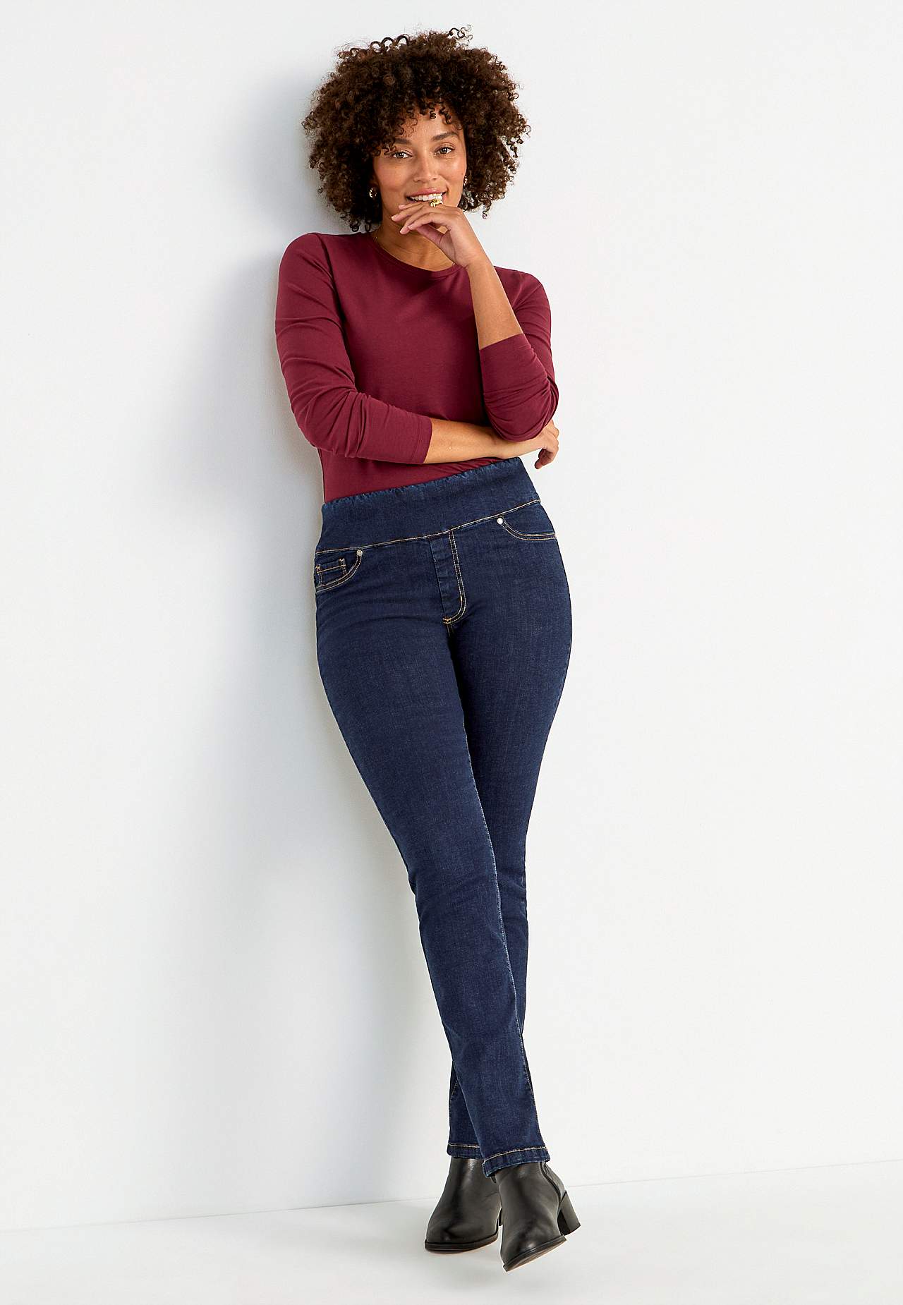 Elastische Jeggings mit hohem elastischem Bund