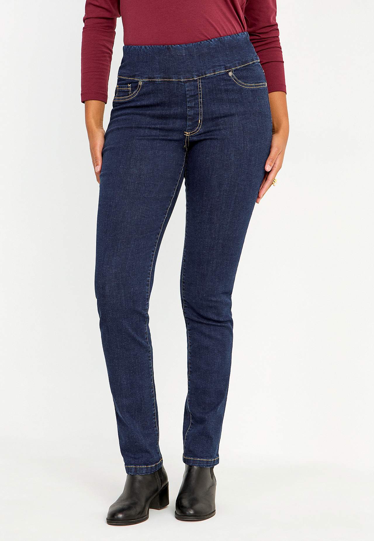 Elastische Jeggings mit hohem elastischem Bund