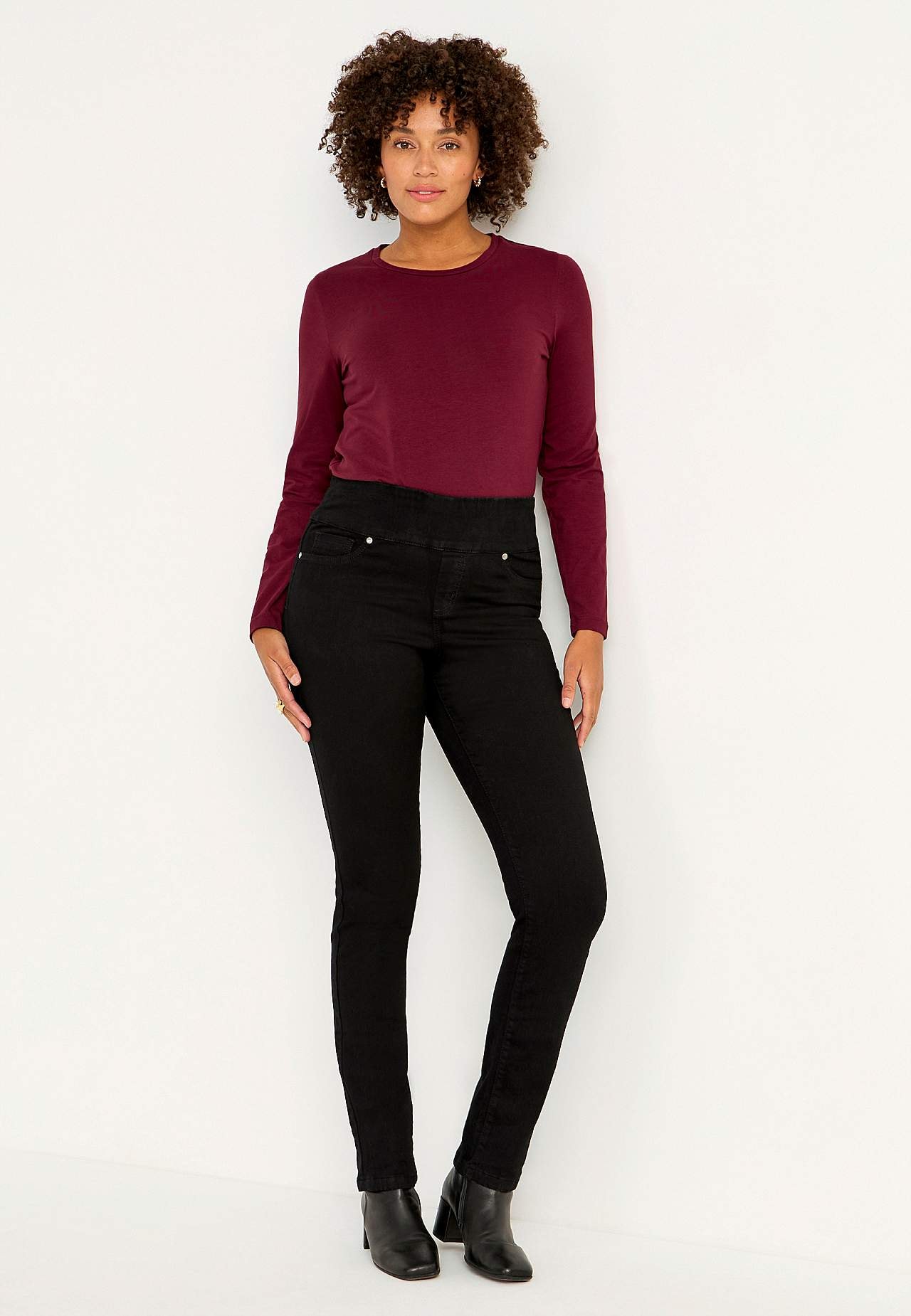 Elastische Jeggings mit hohem elastischem Bund