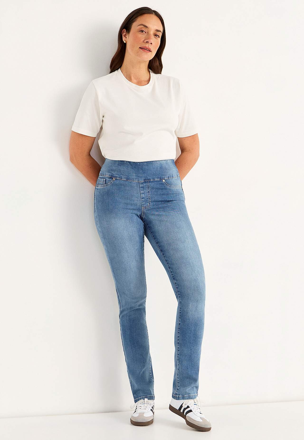 Elastische Jeggings mit hohem elastischem Bund Elin