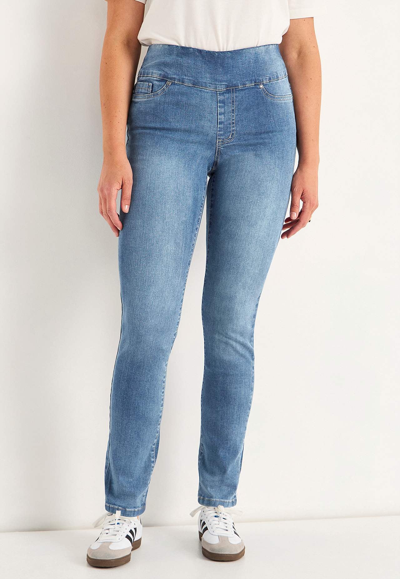 Elastische Jeggings mit hohem elastischem Bund Elin