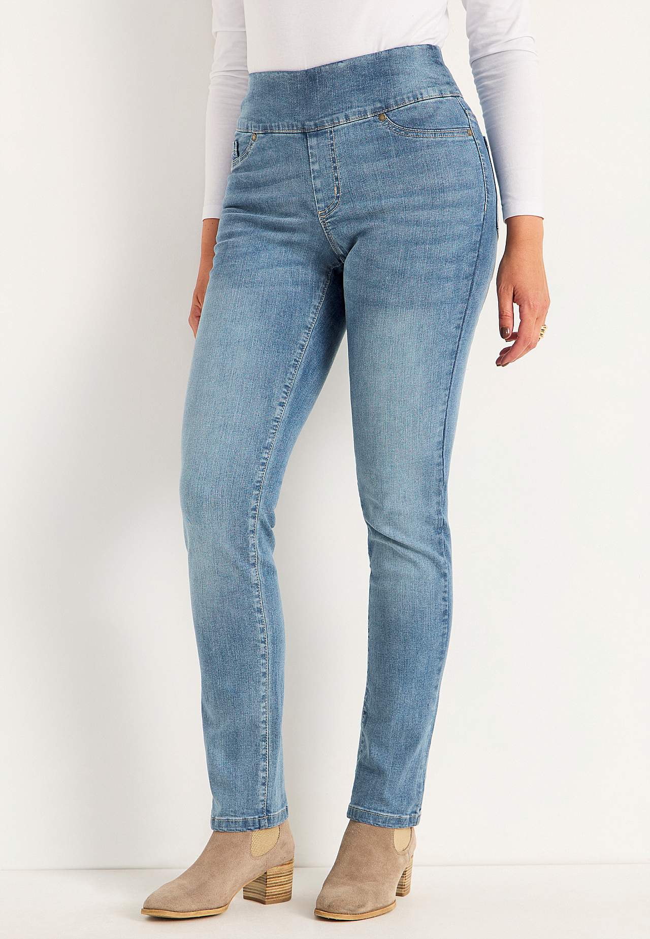 Elastische Jeggings mit hohem elastischem Bund