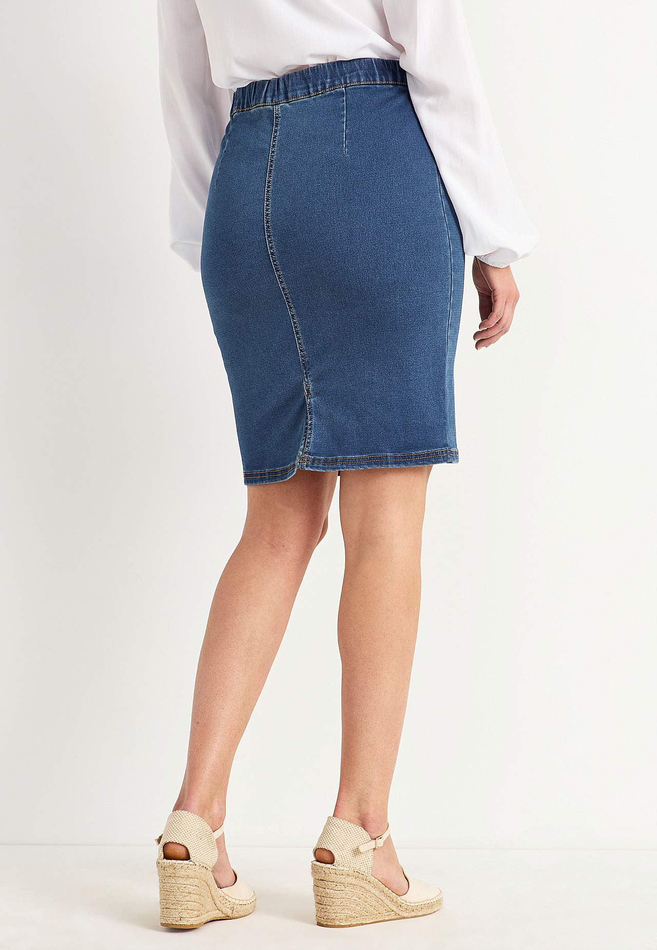 Jeansrock aus weichem Jersey