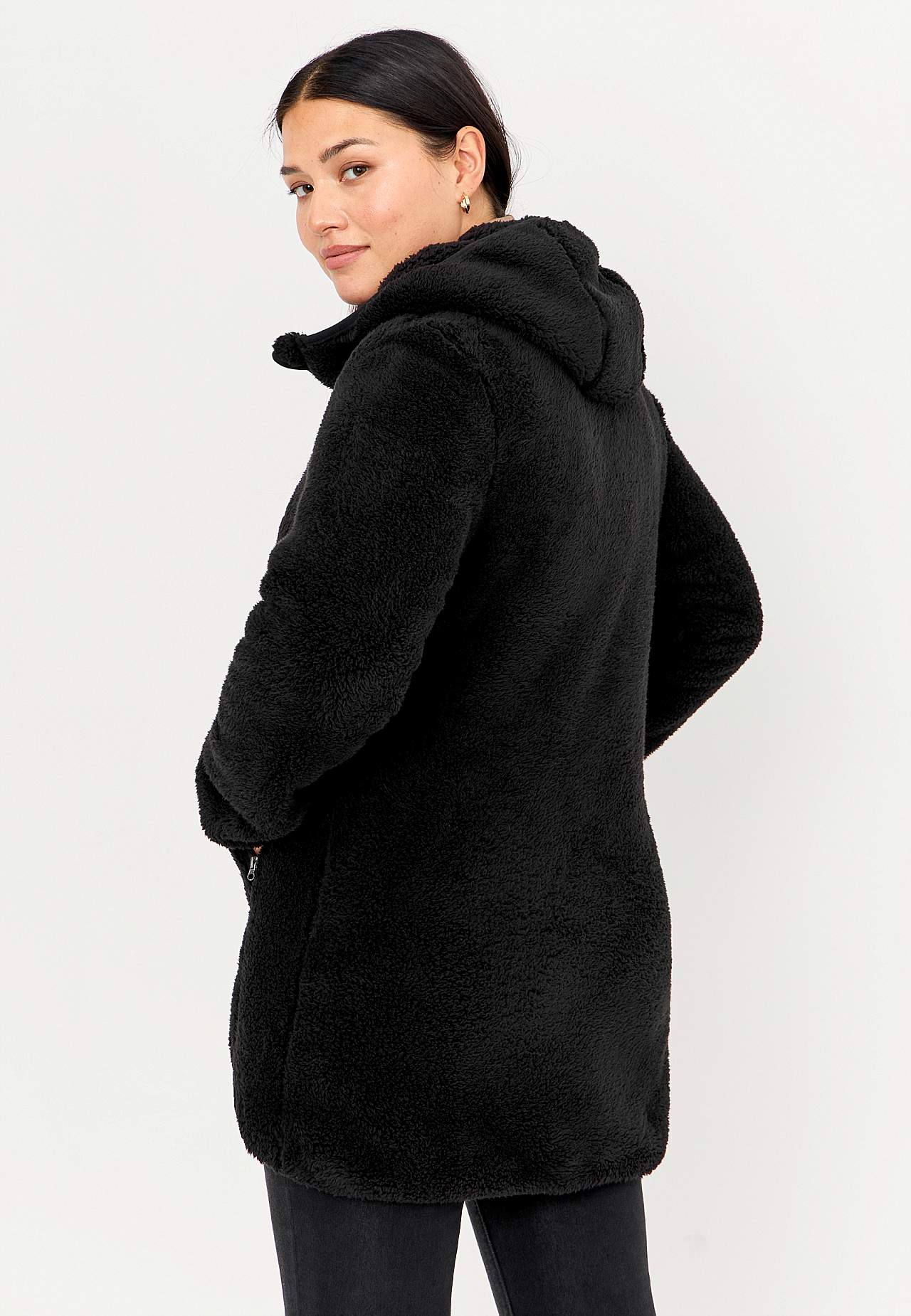 Behagliche Fleecejacke mit Kapuze