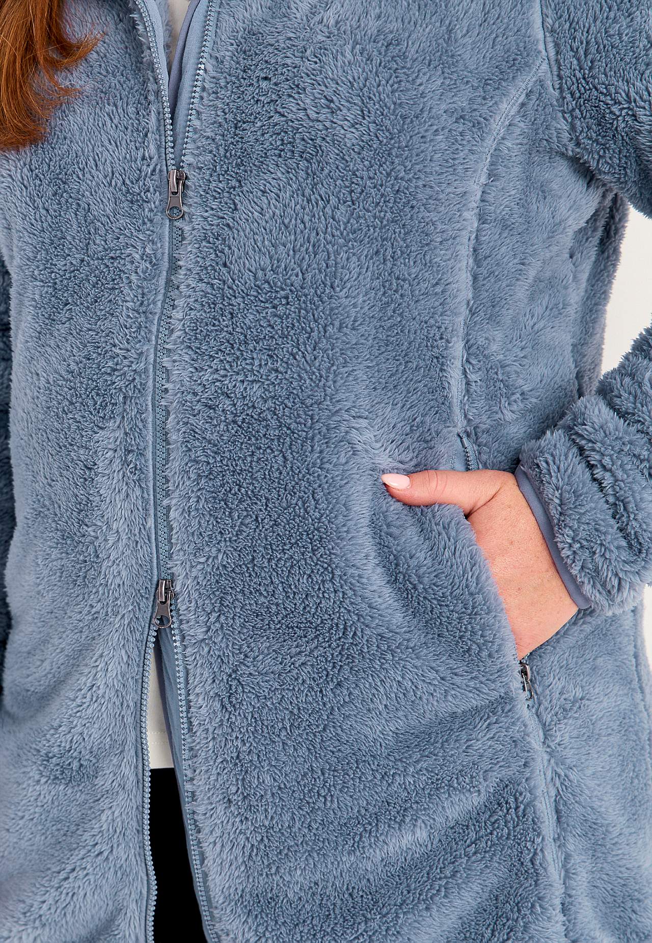 Behagliche Fleecejacke mit Kapuze