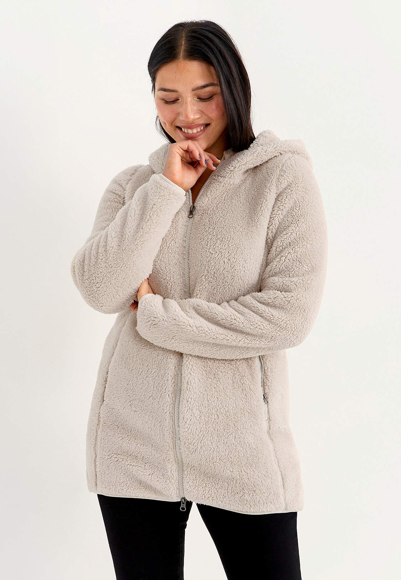 Behagliche Fleecejacke mit Kapuze
