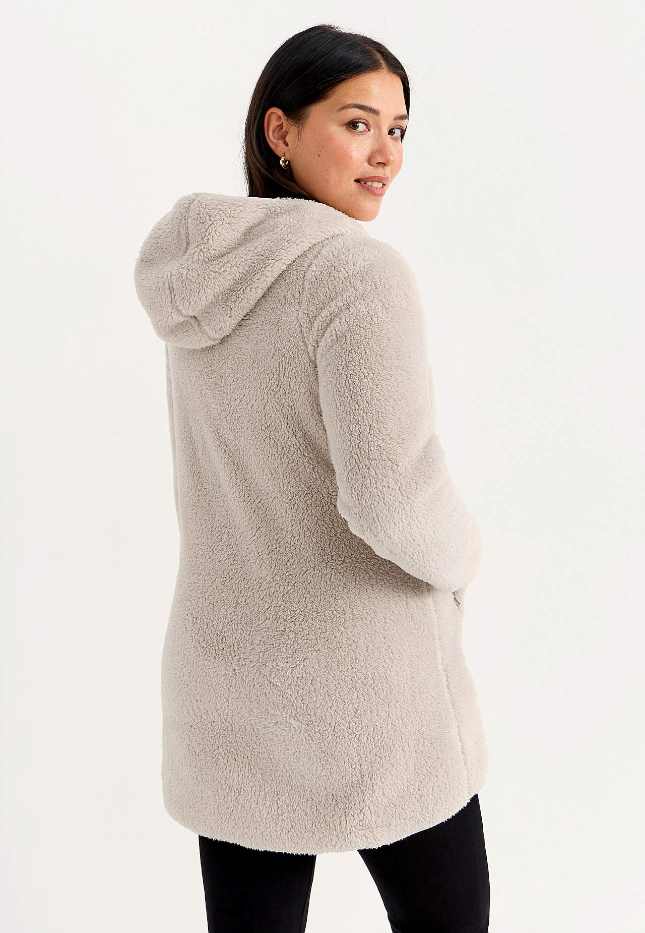 Behagliche Fleecejacke mit Kapuze