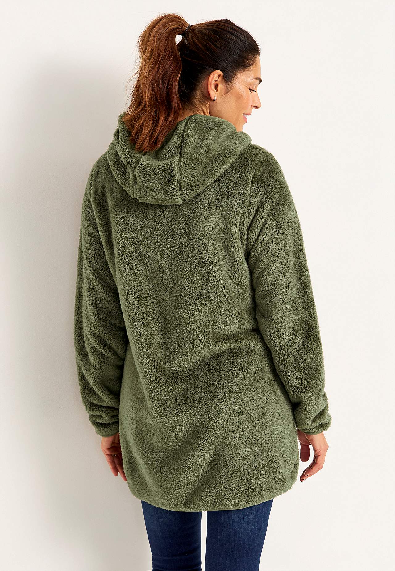 Behagliche Fleecejacke mit Kapuze