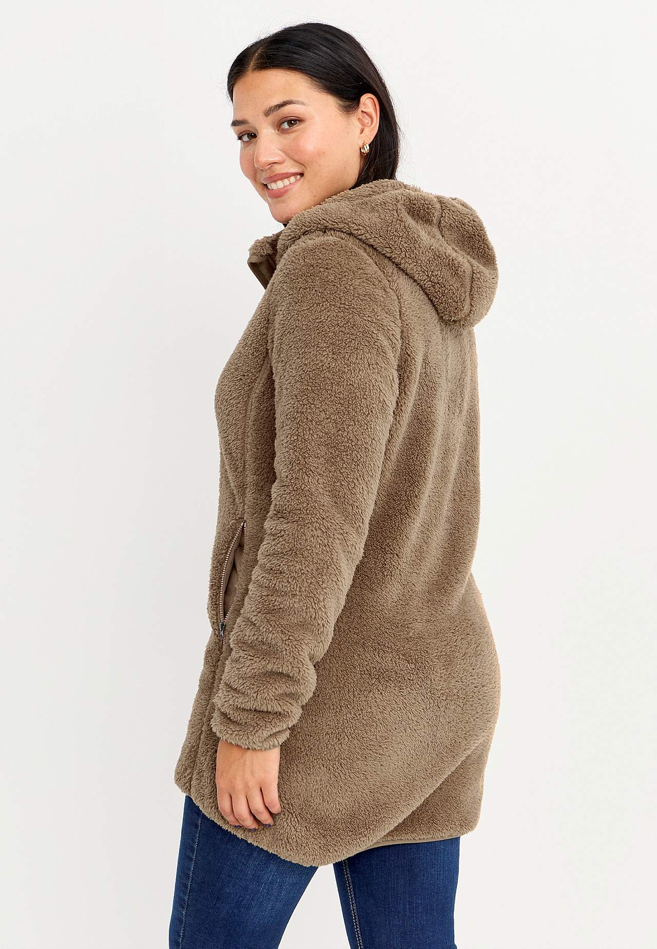 Behagliche Fleecejacke mit Kapuze