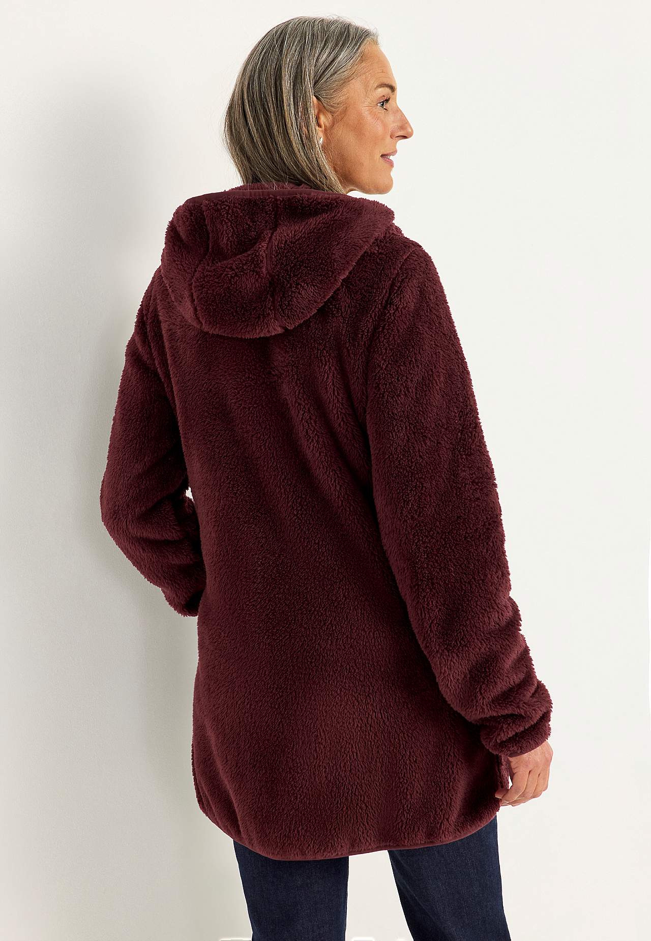 Behagliche Fleecejacke mit Kapuze