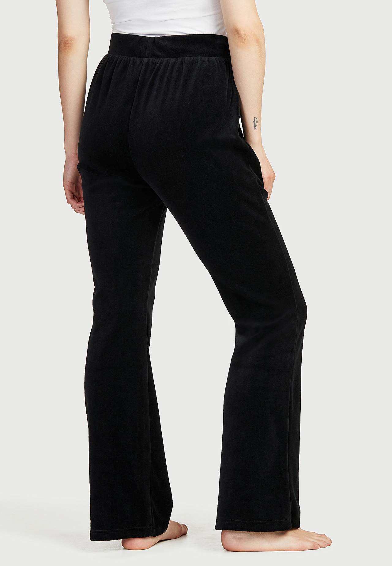 Samthose mit Bootcut-Schnitt