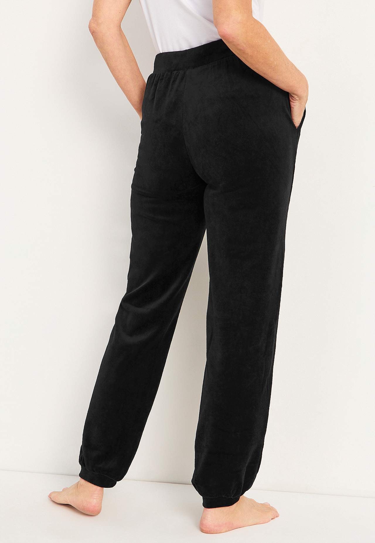 Samthose mit Manschette