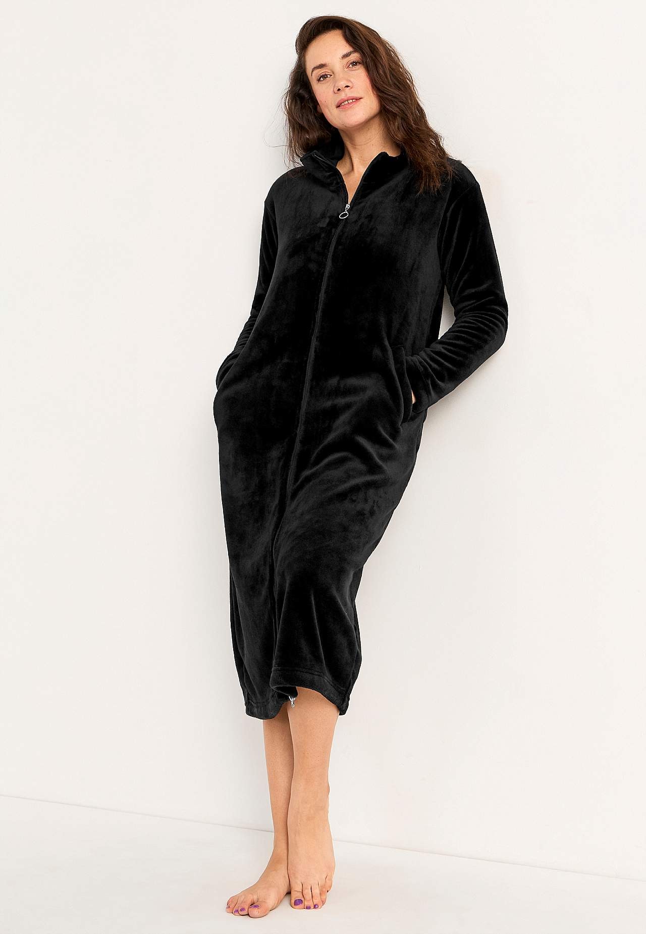 Langer Morgenrock aus Fleece Philippa