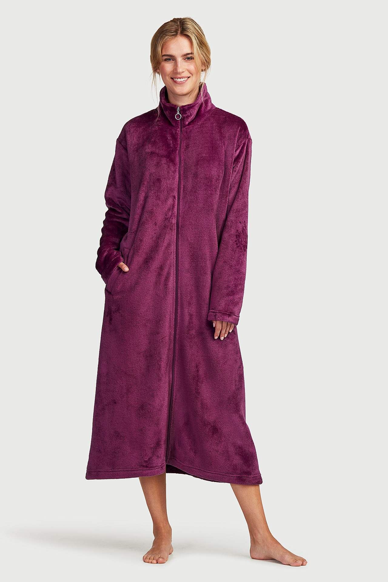 Langer Morgenrock aus Fleece Philippa