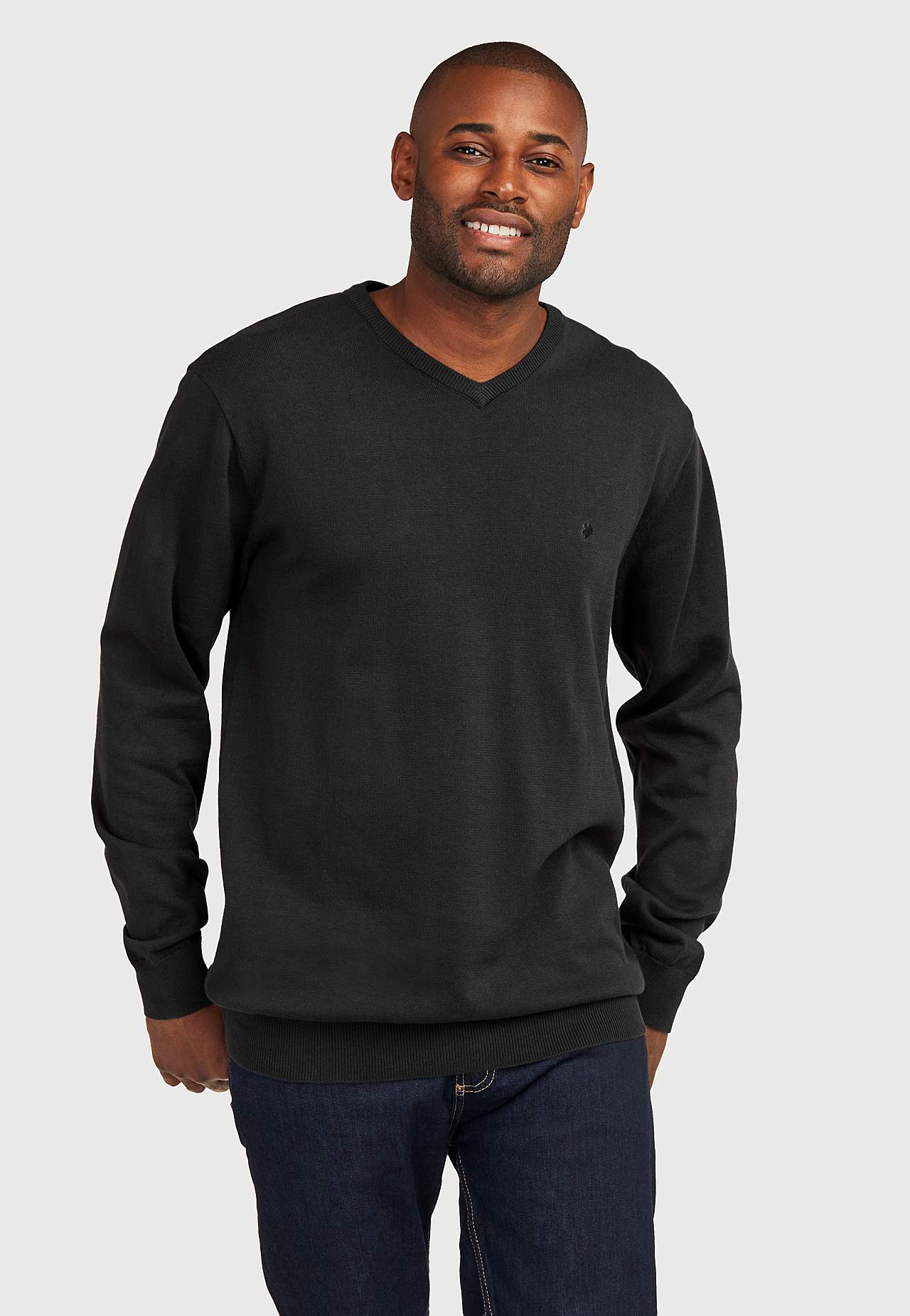 Langärmliger Pullover mit V-Ausschnitt