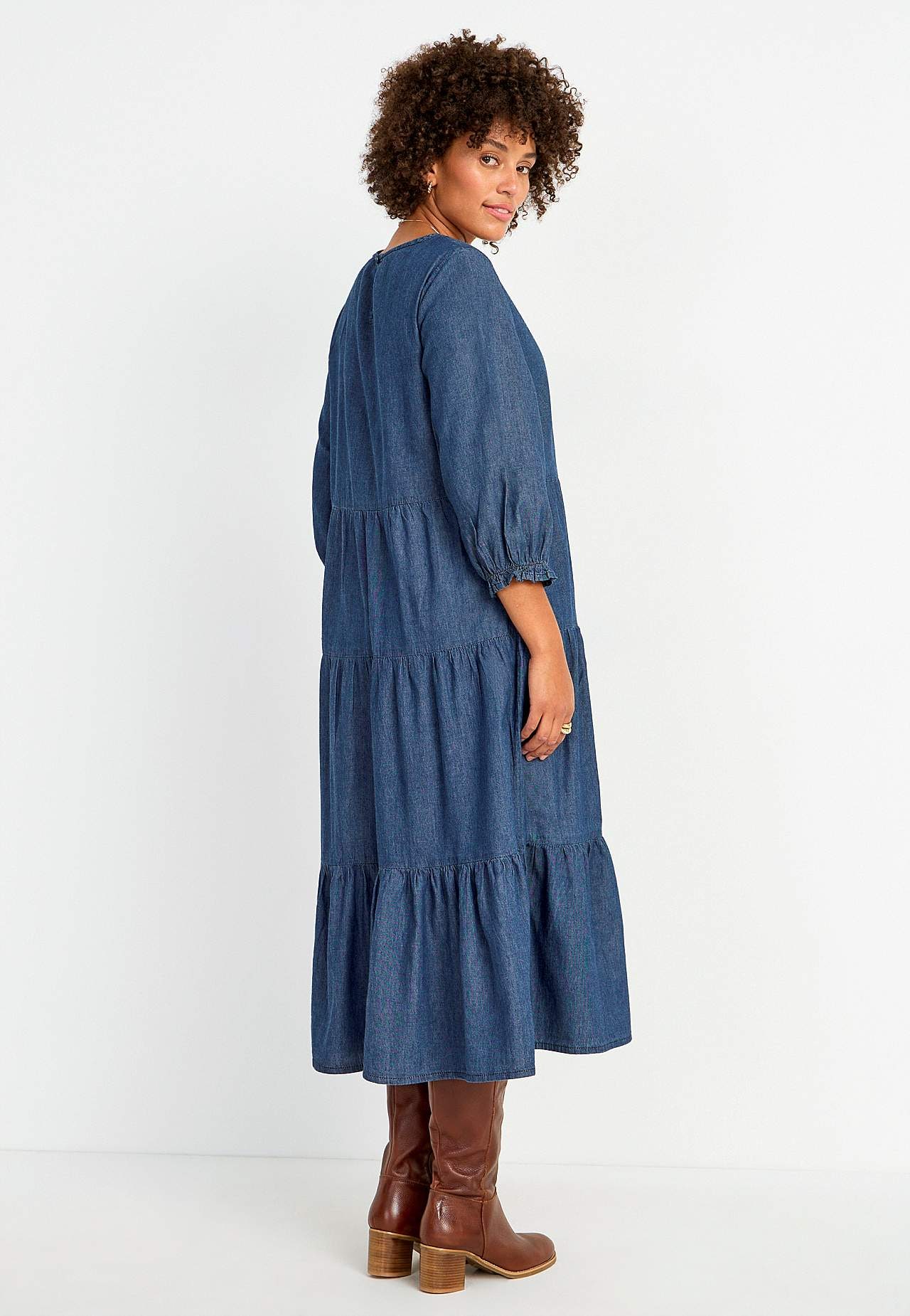 Jeanskleid mit Rüschenröcken