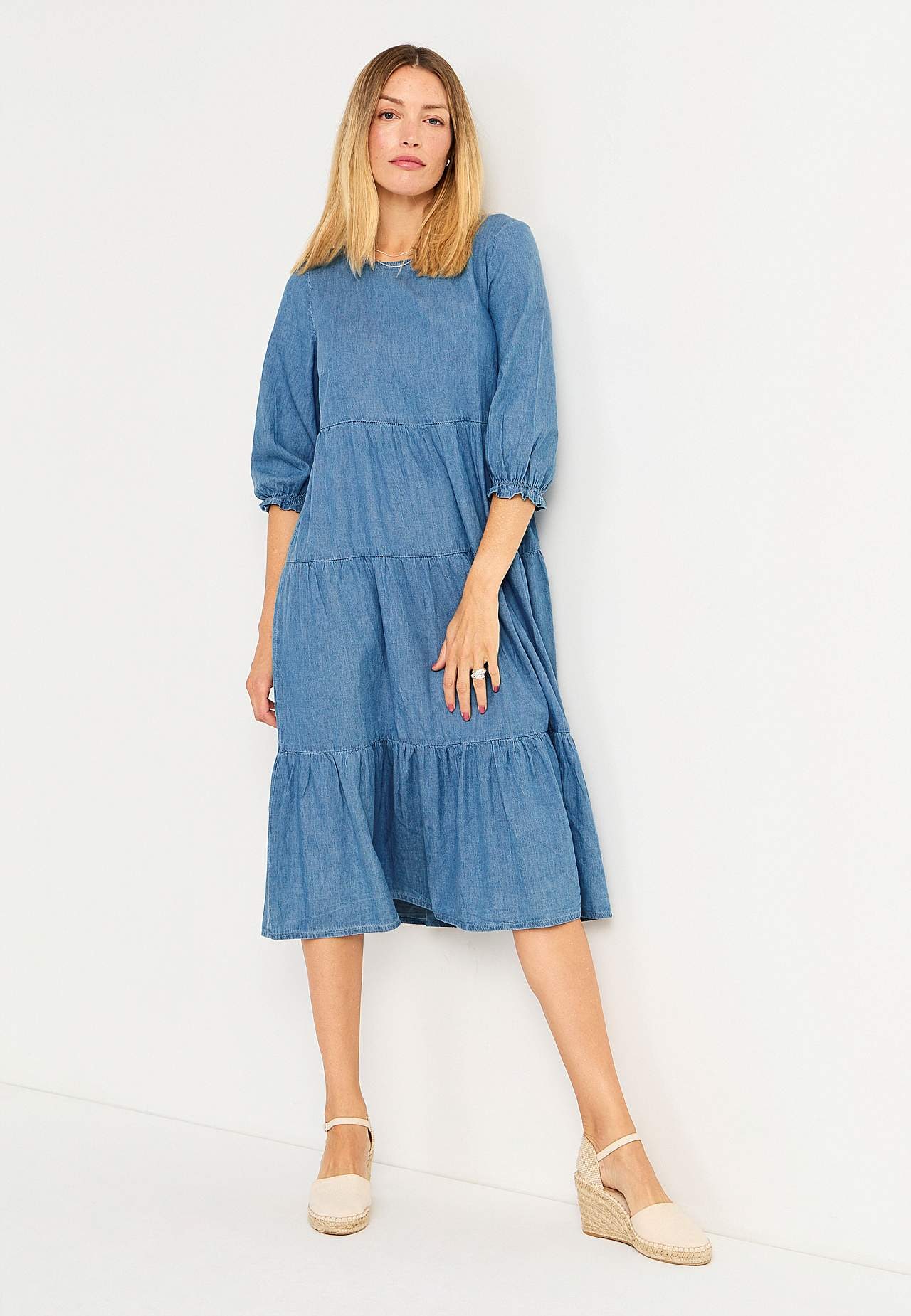 Jeanskleid mit Rüschenröcken