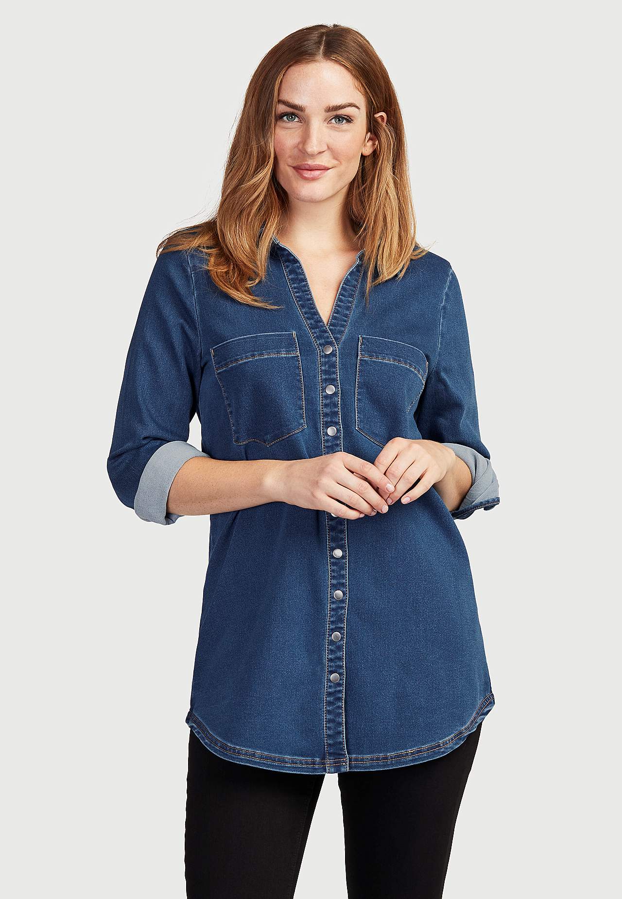 Langärmliges Jeanshemd