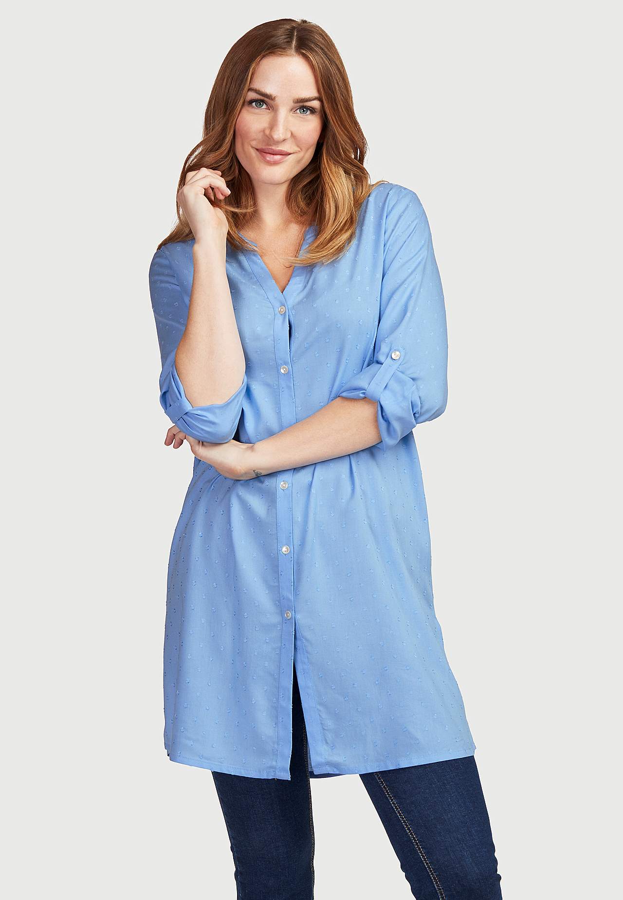 Viskoses langes Shirt mit Struktur Lola