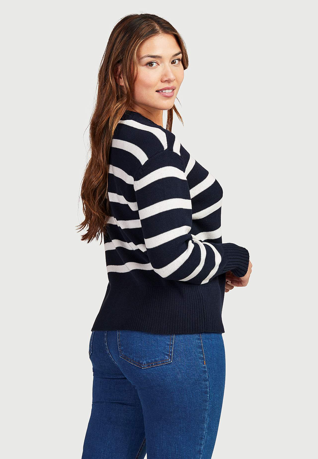 Gestreifter, kurzer Pullover Filippa