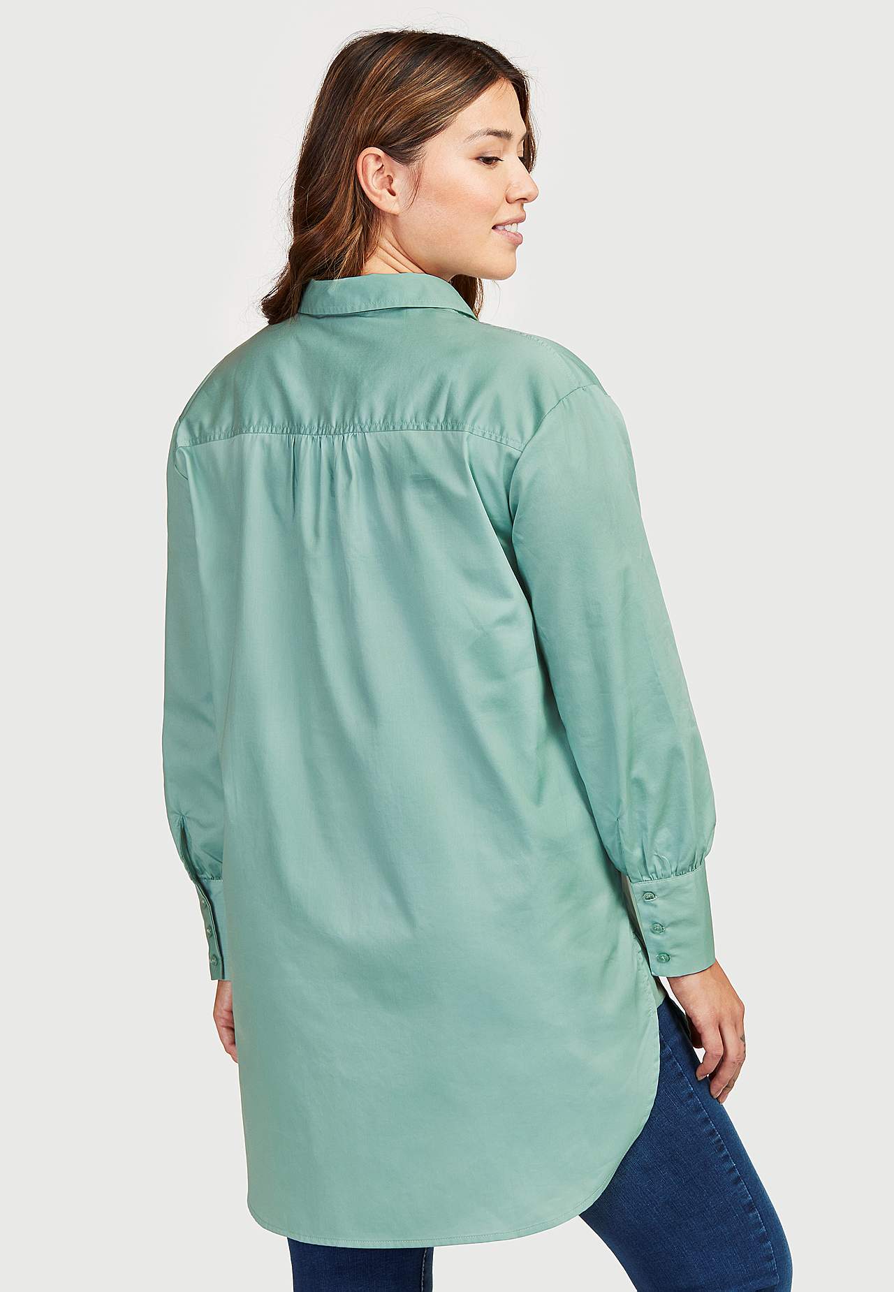 Langes Shirt aus Baumwolle-Satin Cora