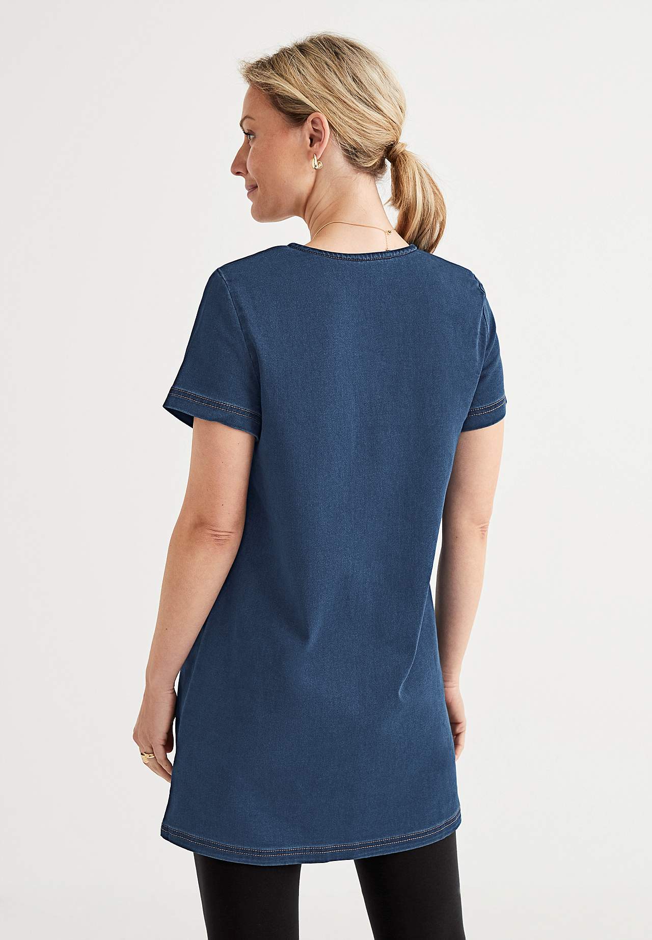 Kurzärmlige Denim-Tunika Olina