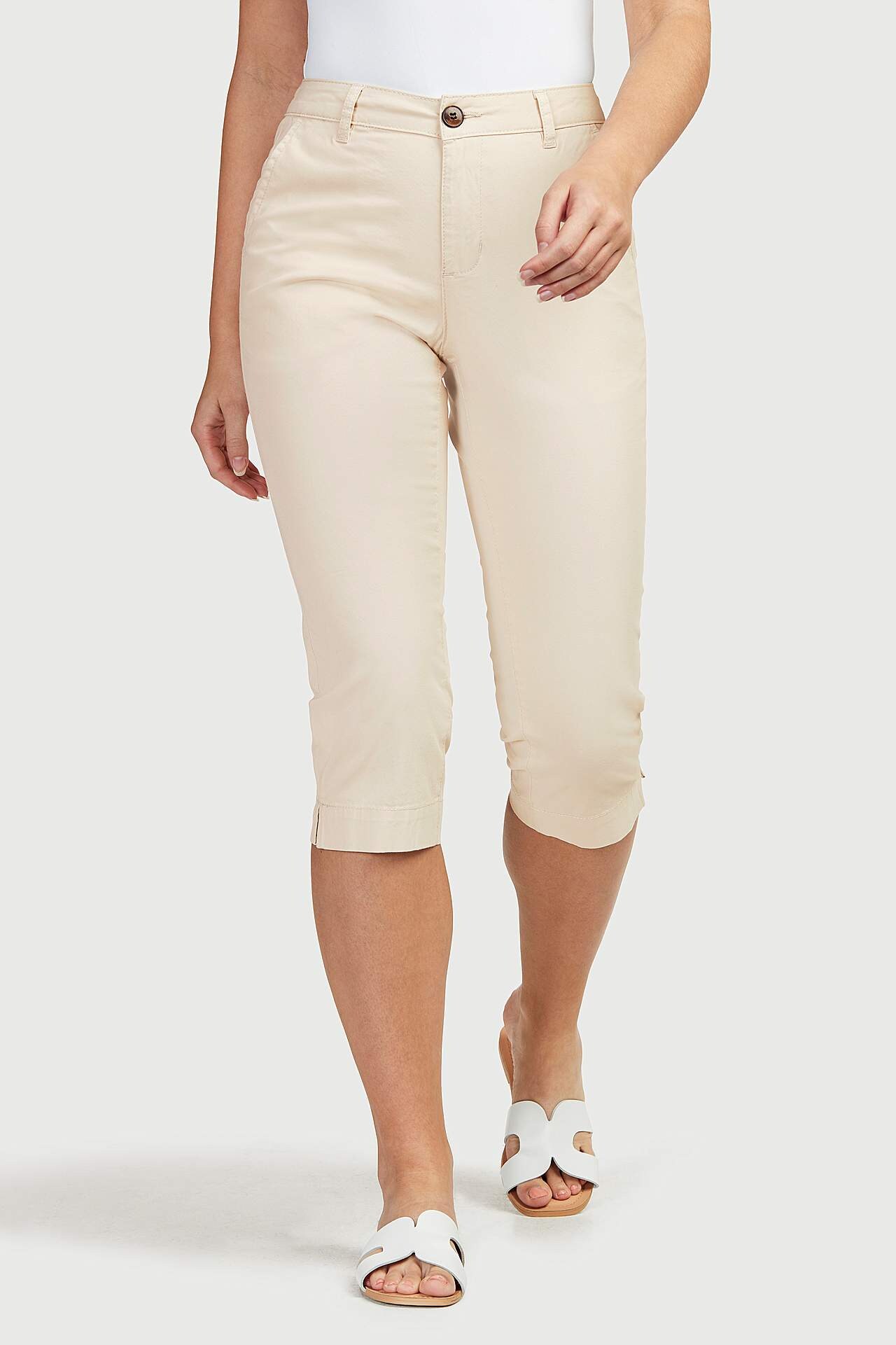 Caprihose aus Stretch-Baumwoll-Köper