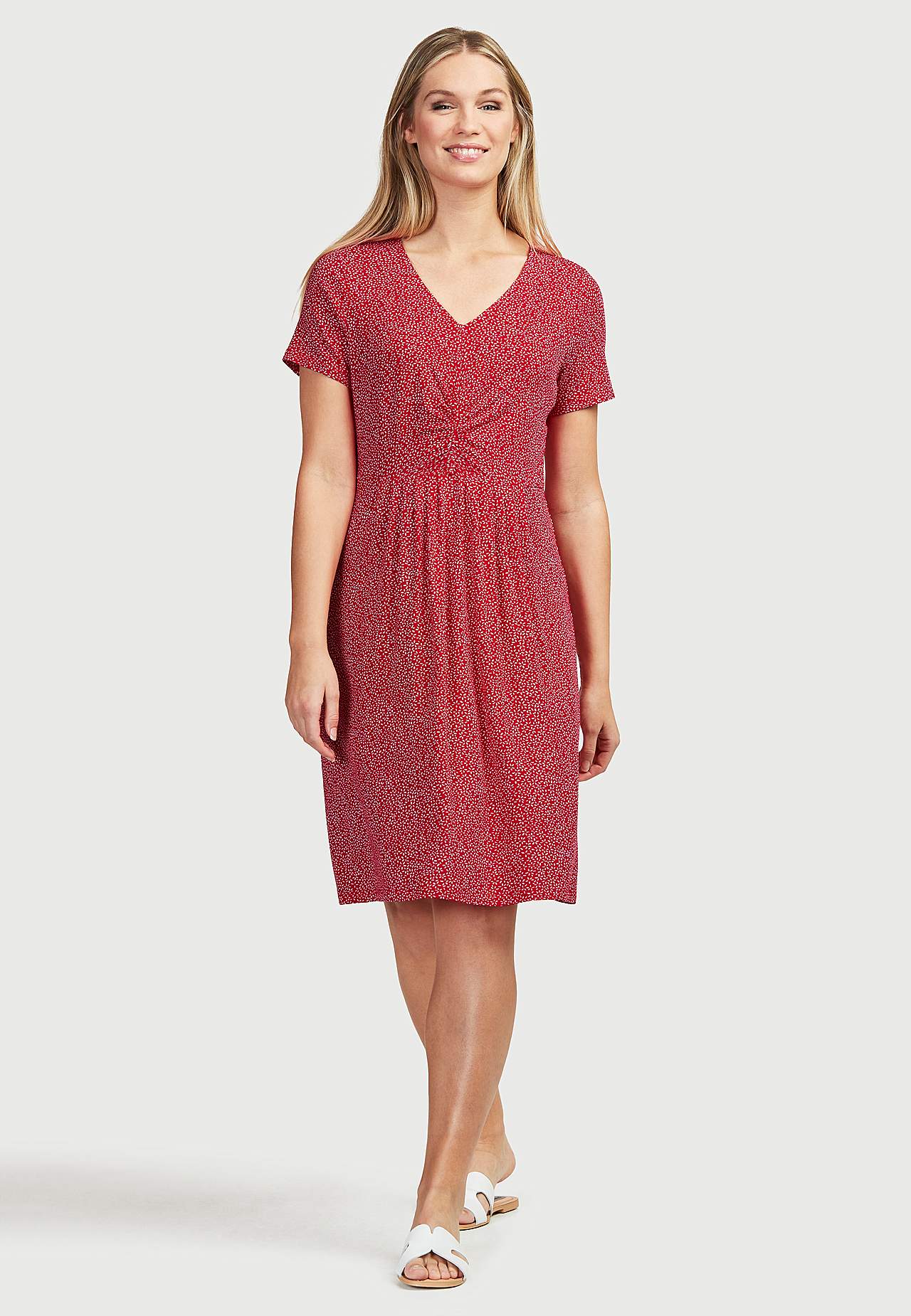 Gemustertes, kurzärmliges Jerseykleid Jenna