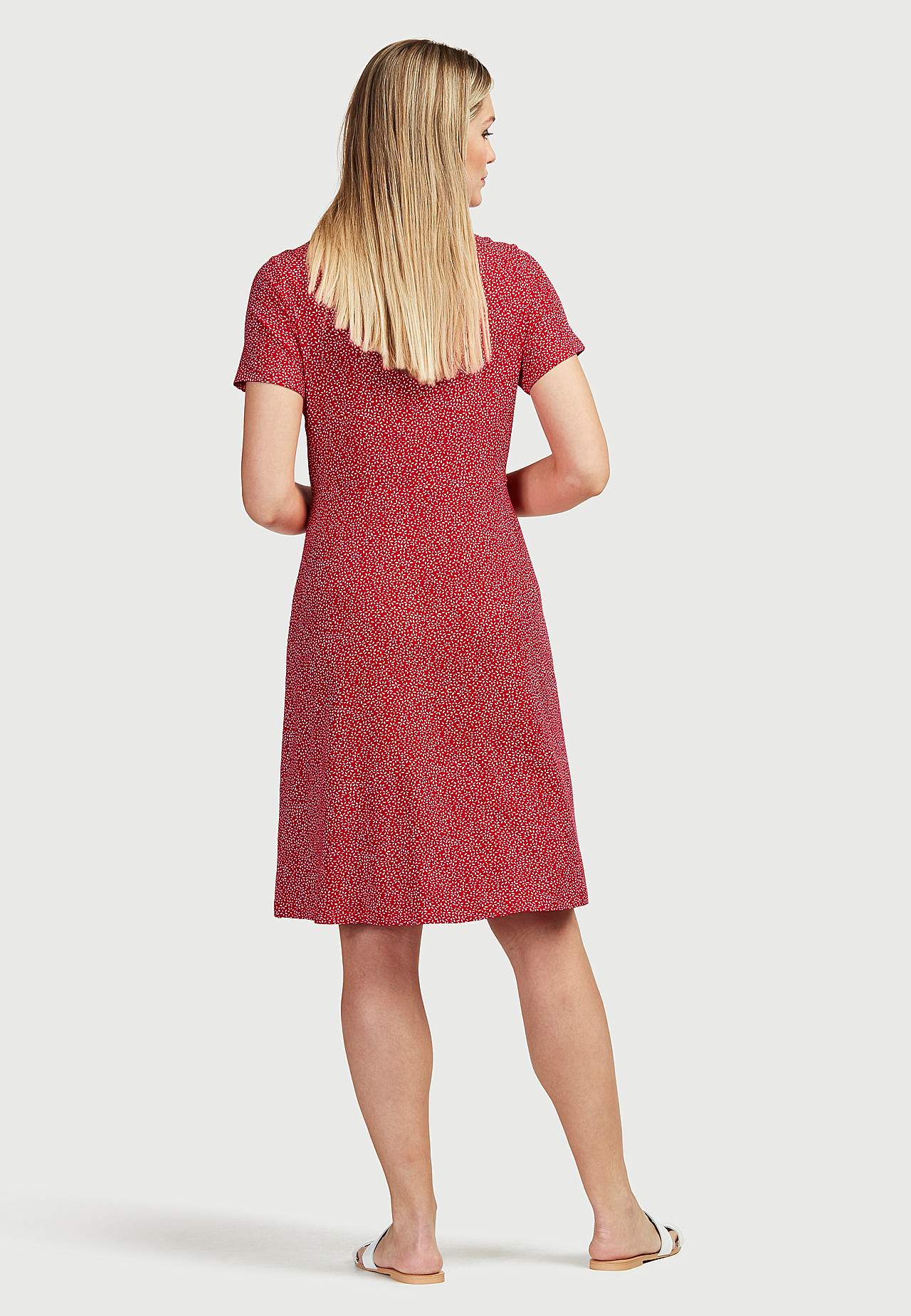 Gemustertes, kurzärmliges Jerseykleid Jenna