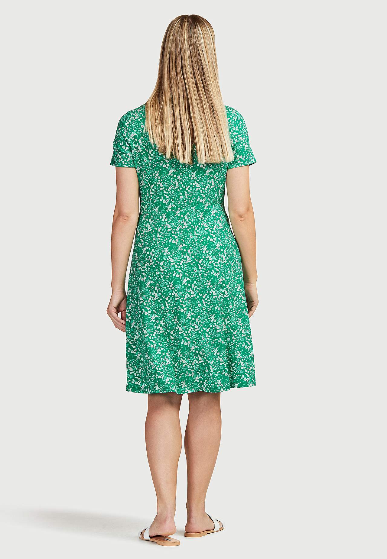 Gemustertes, kurzärmliges Jerseykleid Jenna