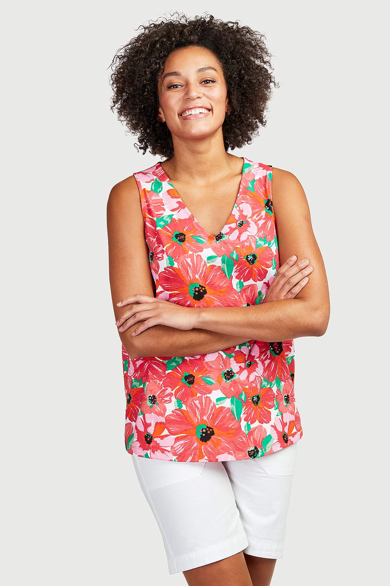 Gemustertes, ärmelloses Jersey-Top Mia