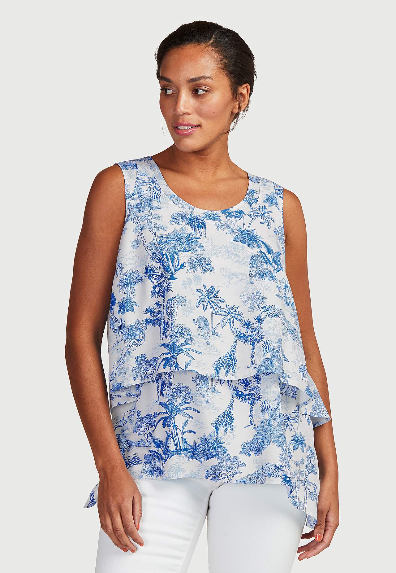 Gemusterte, zwei in eins Bluse