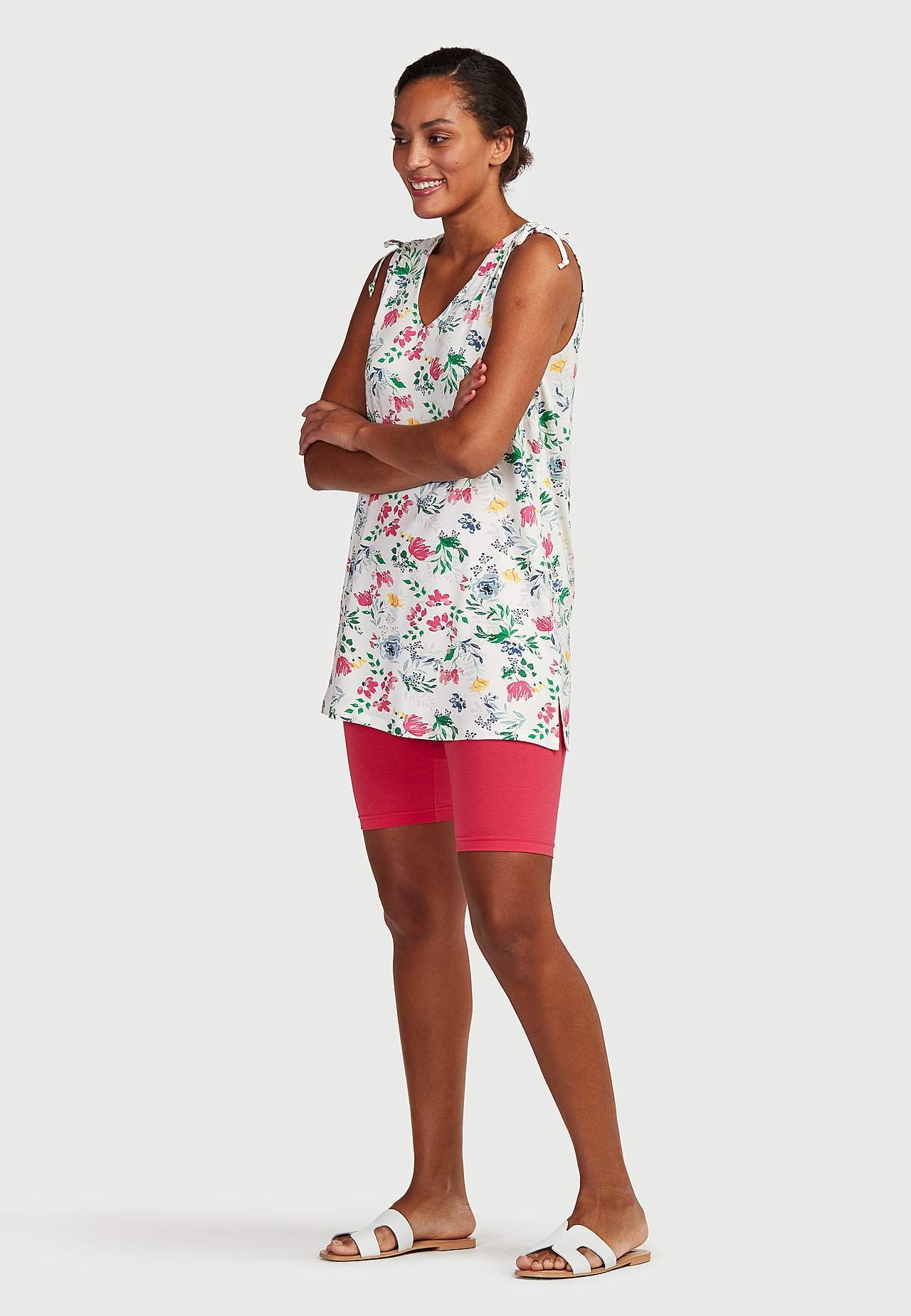Gemusterte Jersey-Tunika mit Schleifen-Design