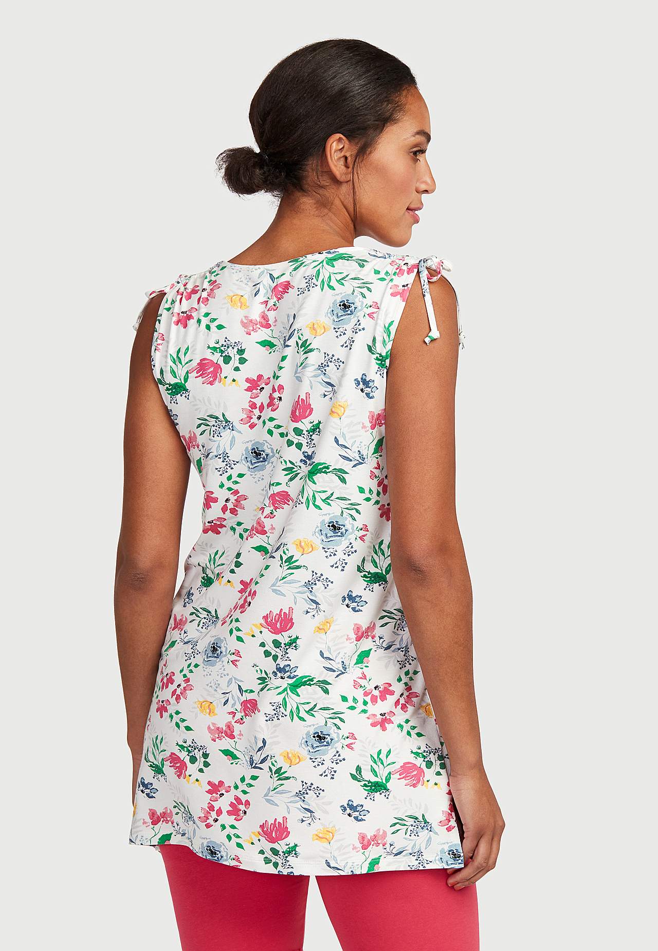 Gemusterte Jersey-Tunika mit Schleifen-Design