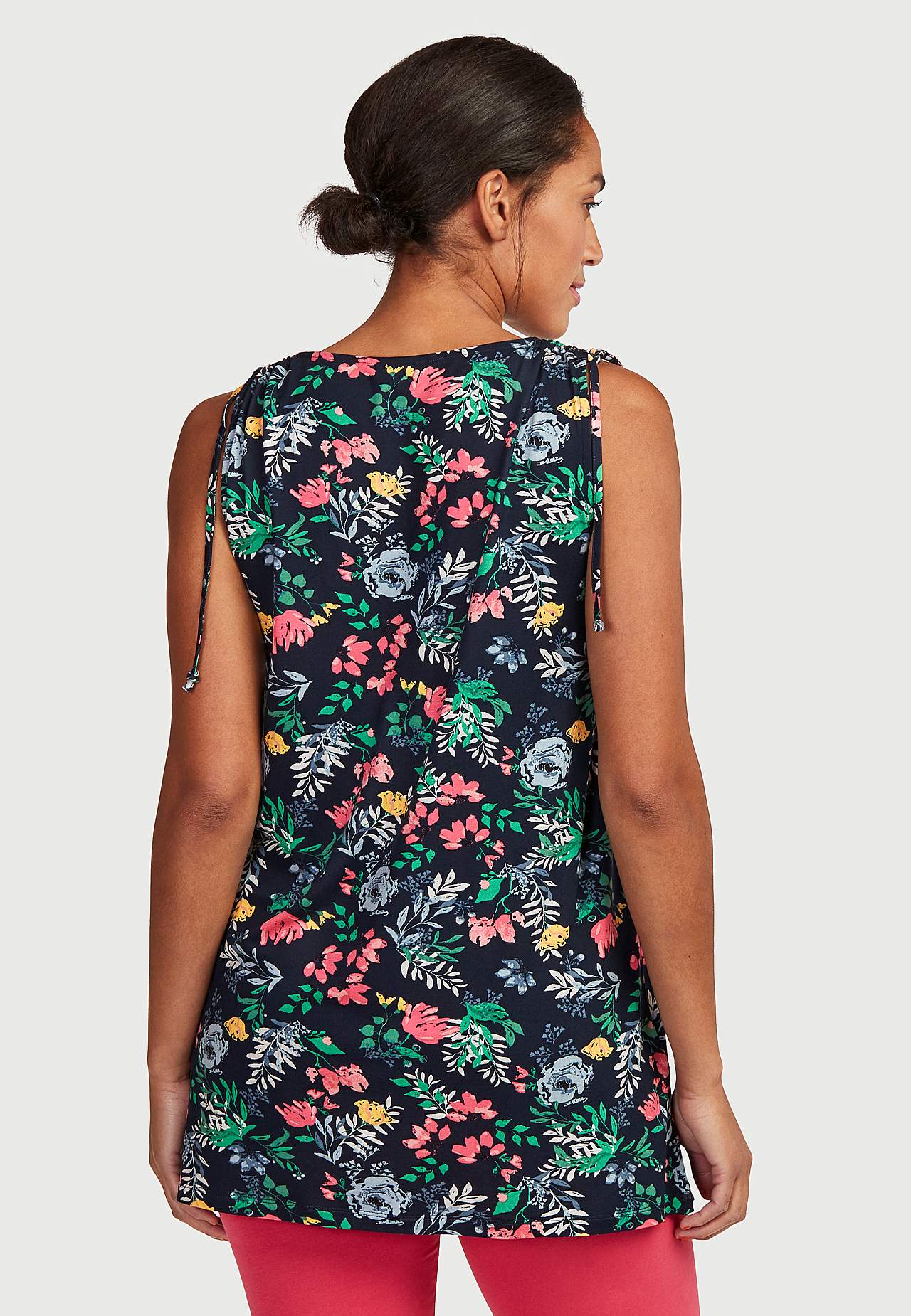 Gemusterte Jersey-Tunika mit Schleifen-Design