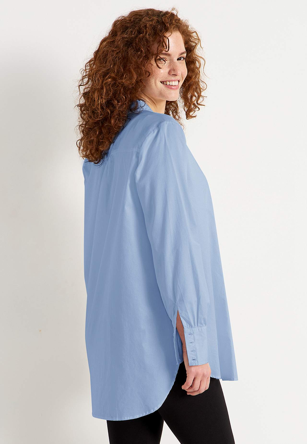 Langes Hemd aus Baumwolle-Satin