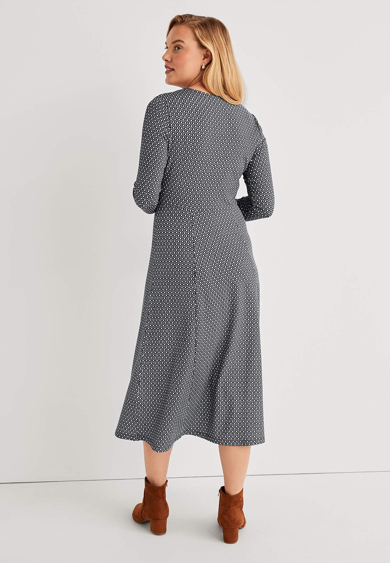 Gemustertes Front-Wickelkleid aus Jersey Elina